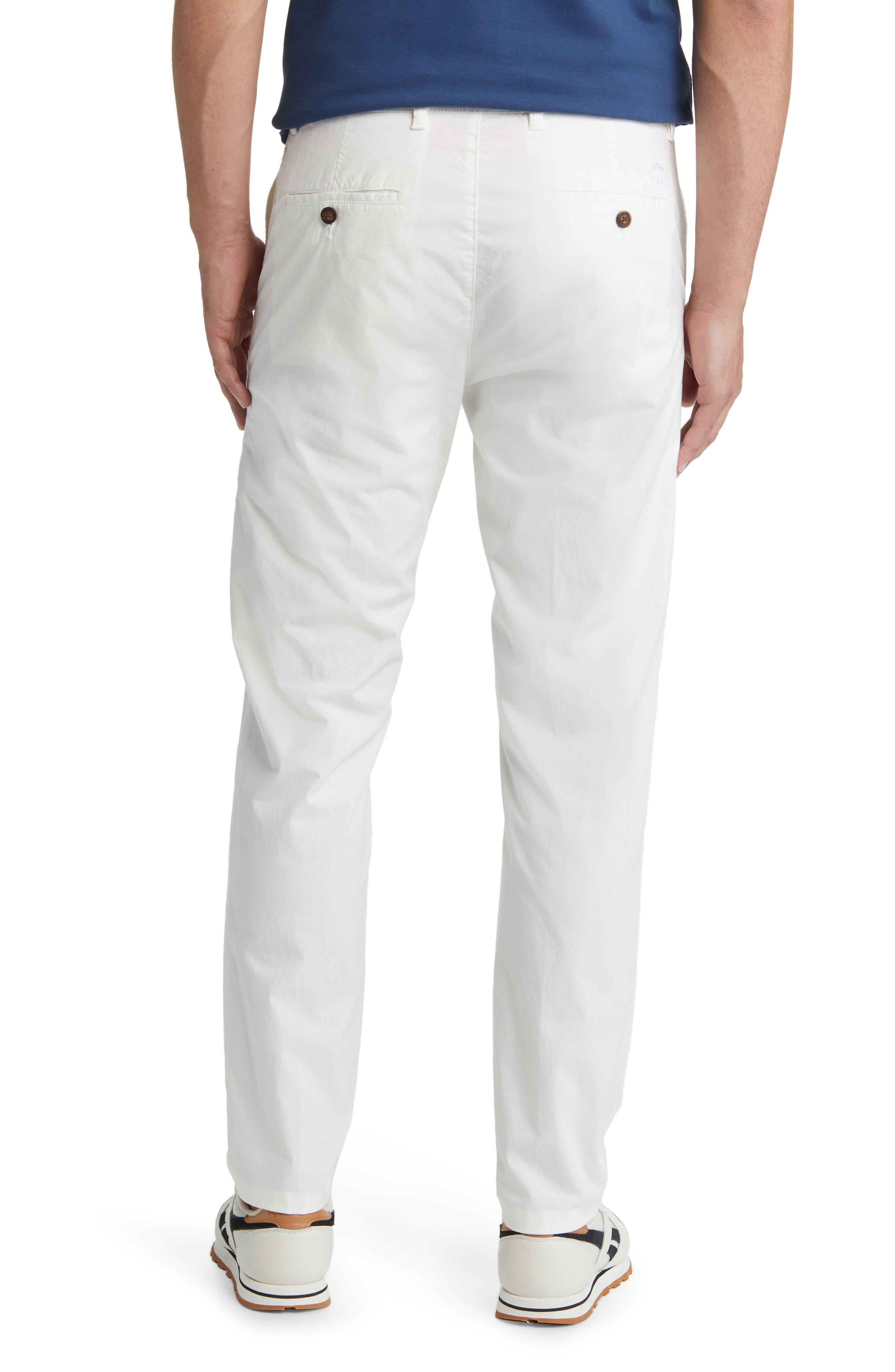 North Sails Stretch Cotton Chino Pants in White for Men | Lyst