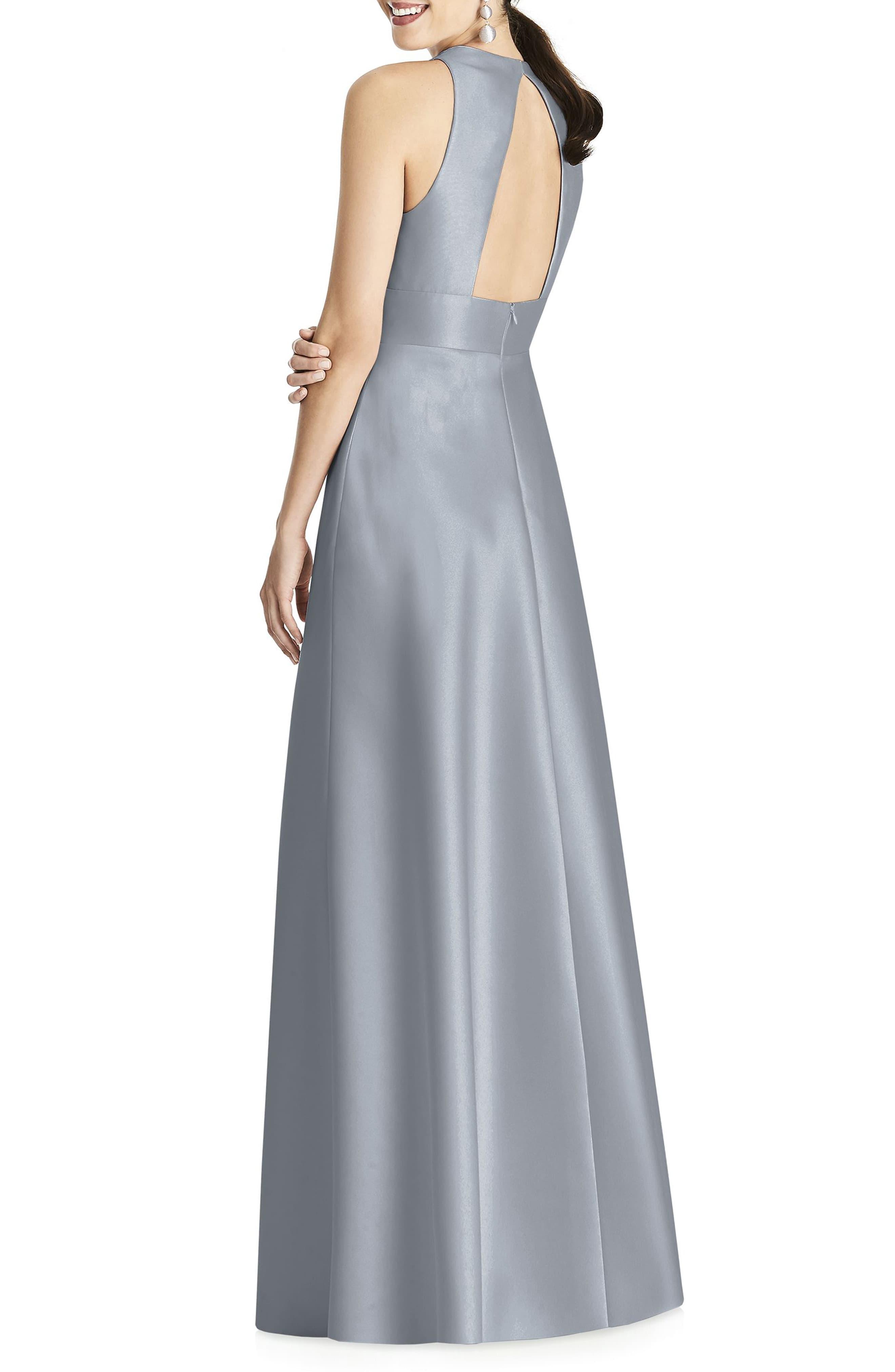 alfred sung sleeveless sateen gown