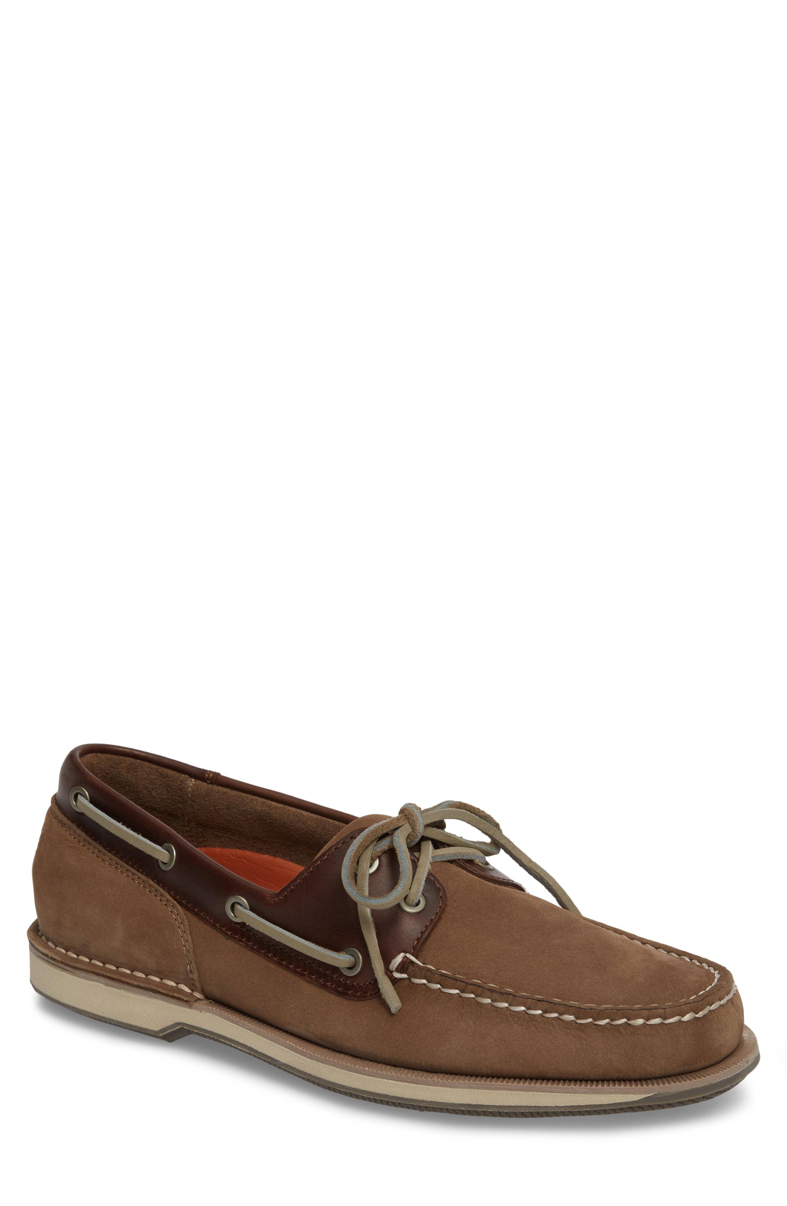 Rockport Leather 'perth' Boat Shoe in Taupe Leather (Brown) for Men