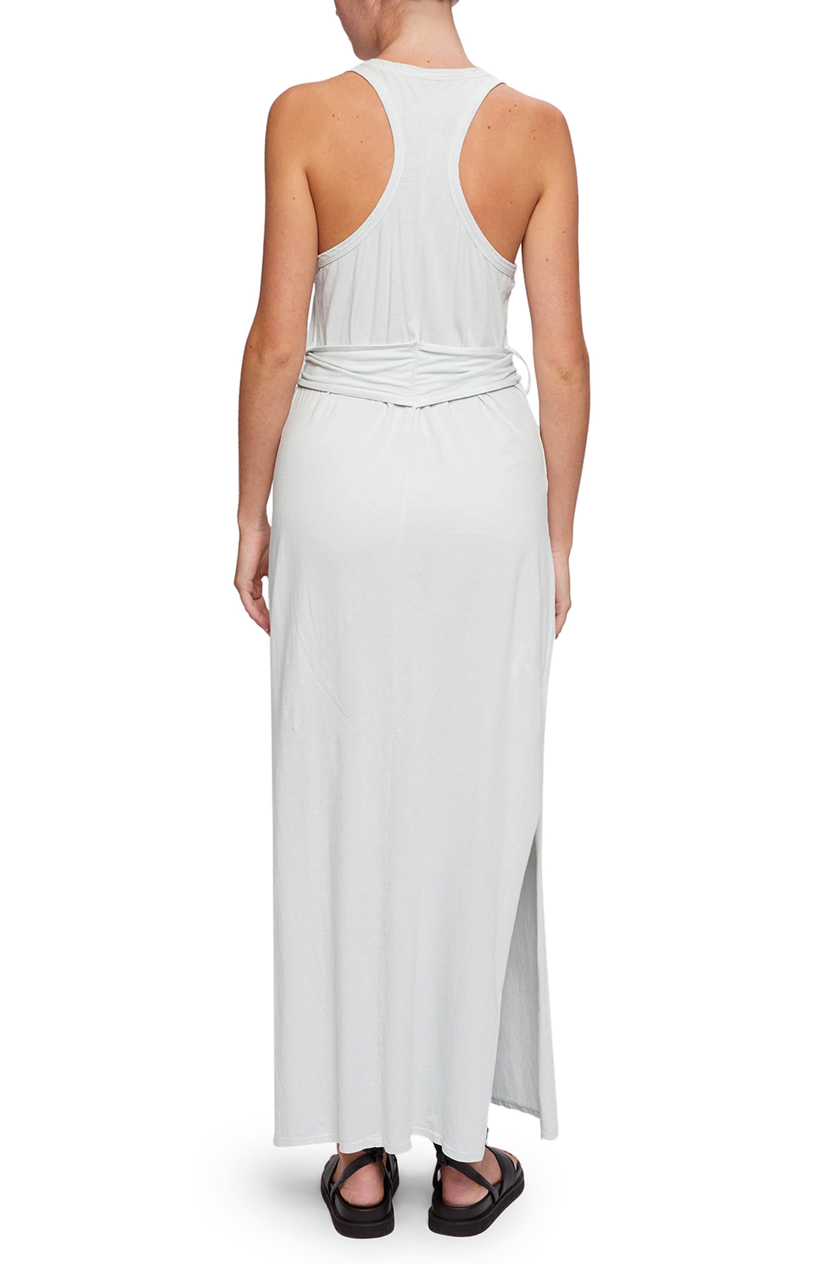 Jonathan Simkhai Goldie Tie Waist Cotton Jersey Maxi Dress in White | Lyst
