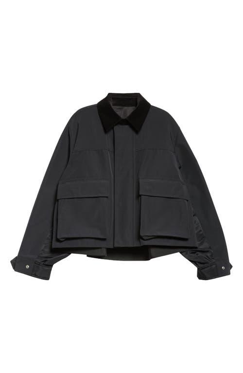 Sacai Grosgrain & Twill Blouson Jacket in Black | Lyst