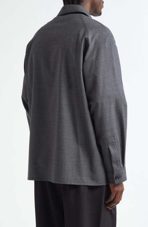 LEMAIRE Felted Shirt Jacket | Black | FARFETCH