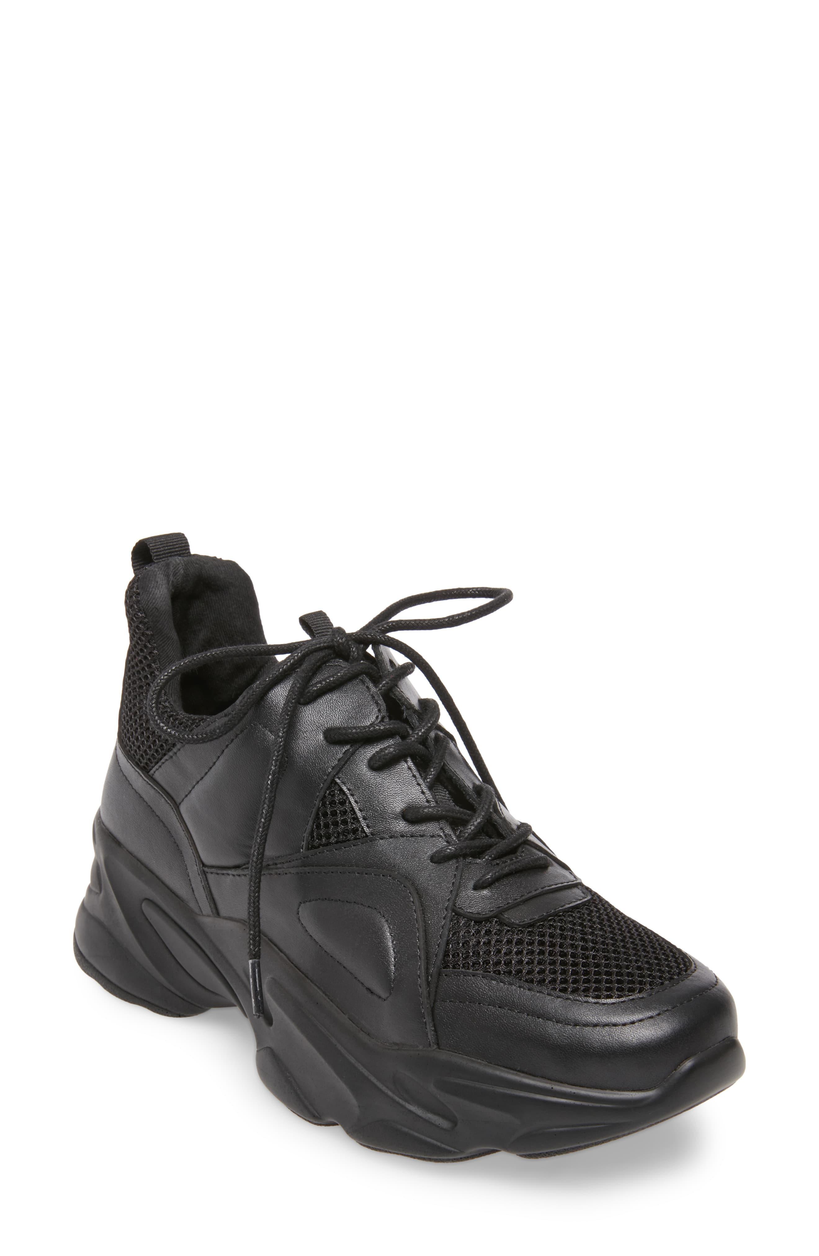 Steve Madden Movement Sneaker in Black Leather (Black) - Lyst