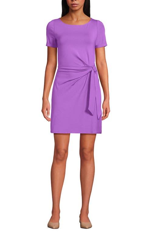 open lace back dress CurveWow Long Sleeve Wrap Mini Dress Purple Animal – Curvewow main image 0