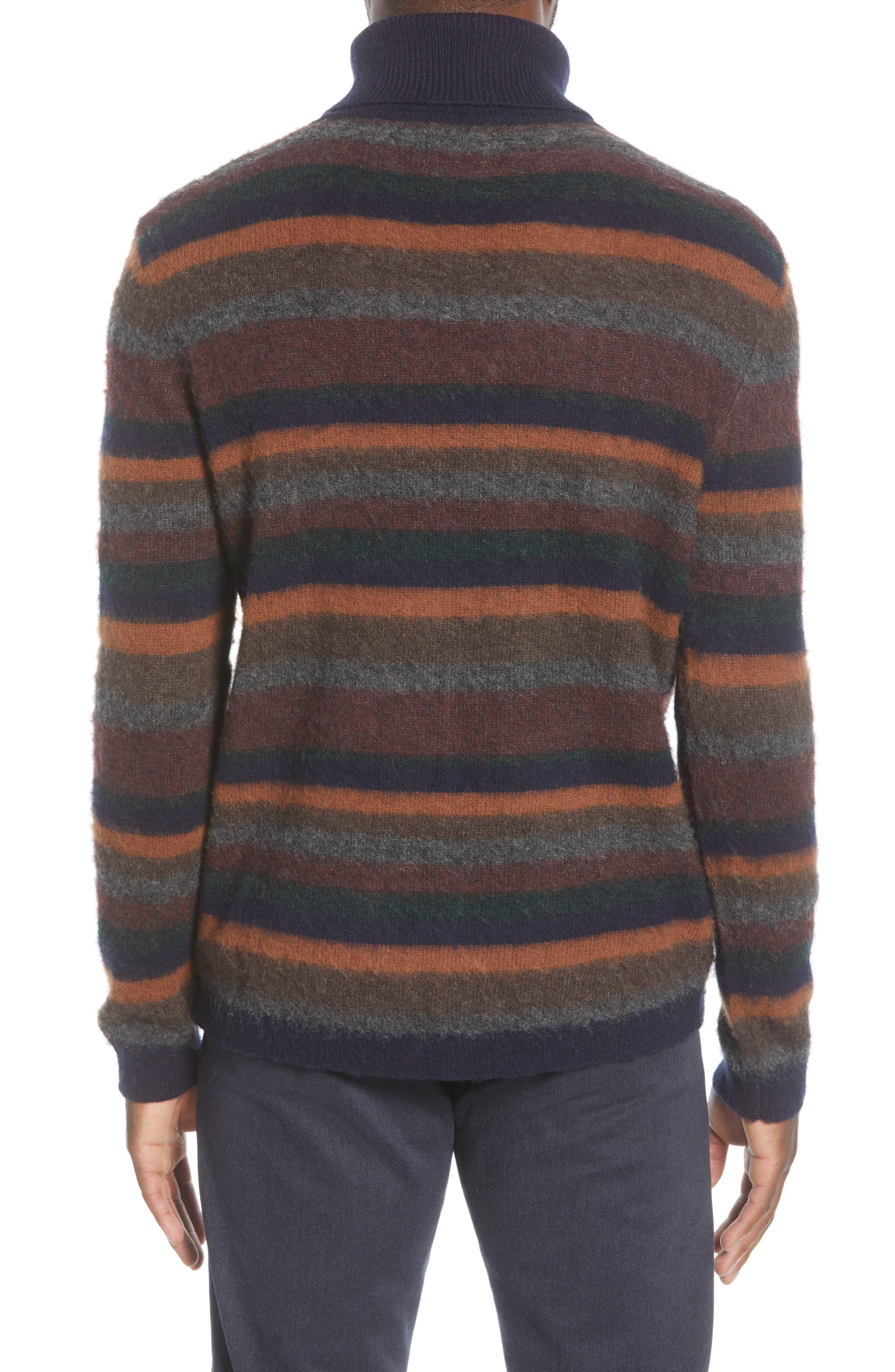 Nn07 John 6352 Slim Fit Stripe Wool Blend Turtleneck Sweater In Gray For Men Lyst Nn07 John 6352 Slim Fit Stripe Wool Blend Turtleneck Sweater In Gray For Men Lyst