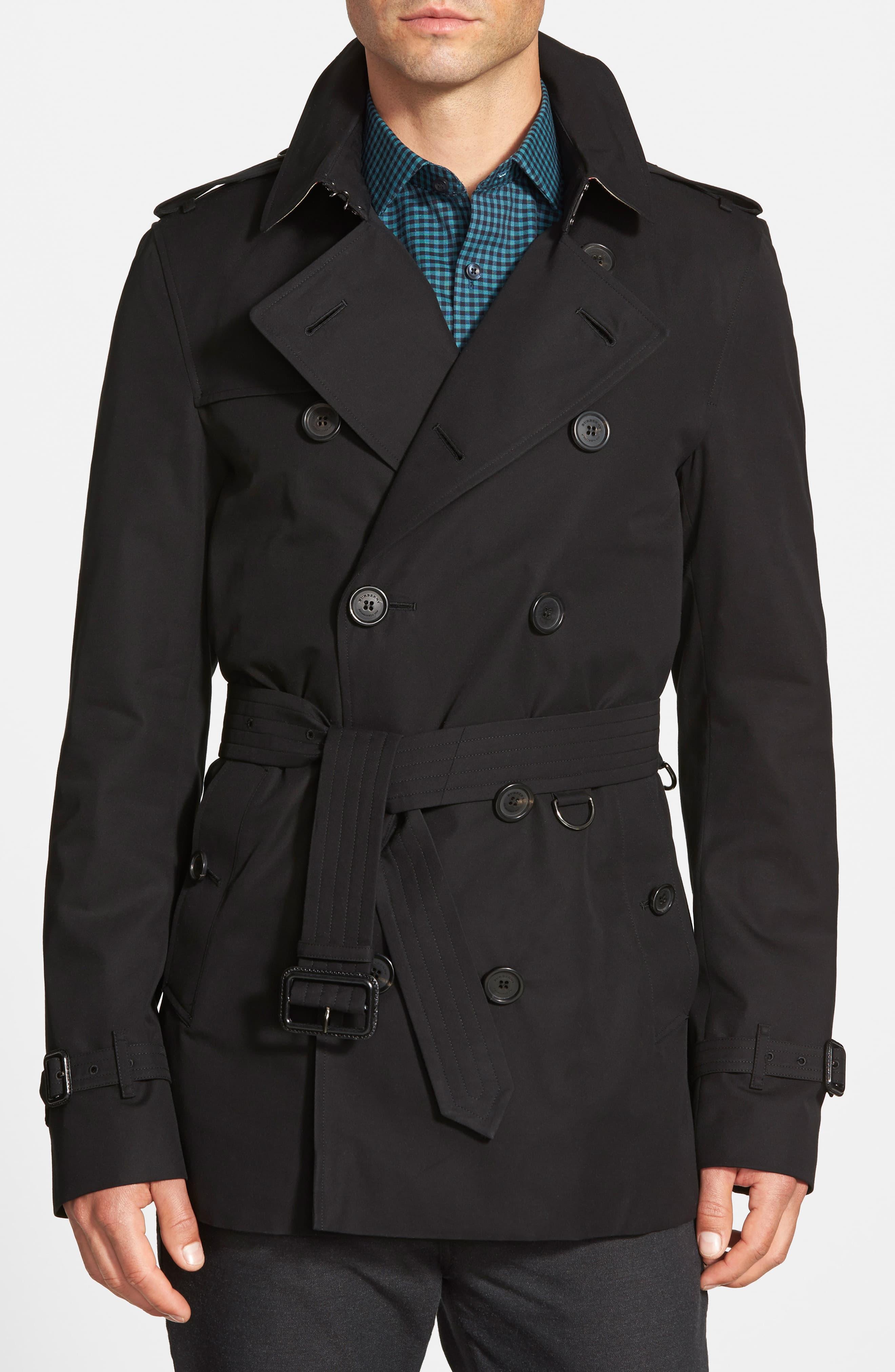 double breasted short trench coat
