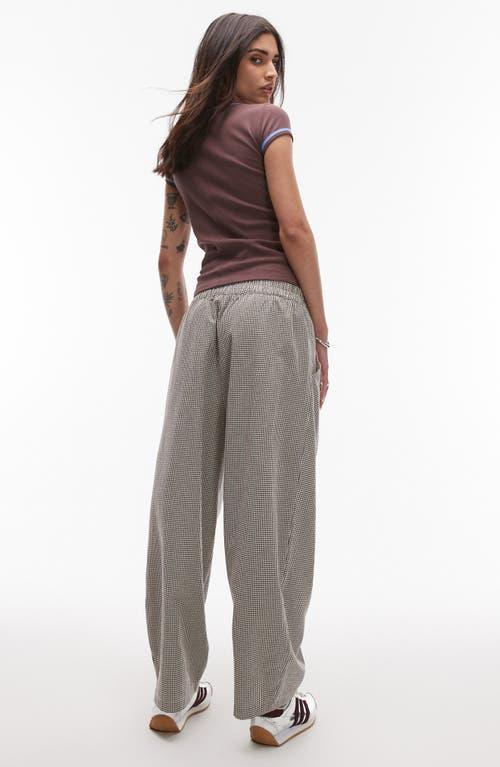 TOPSHOP High Waist Pull On Mini Plaid Tapered Pants | Lyst