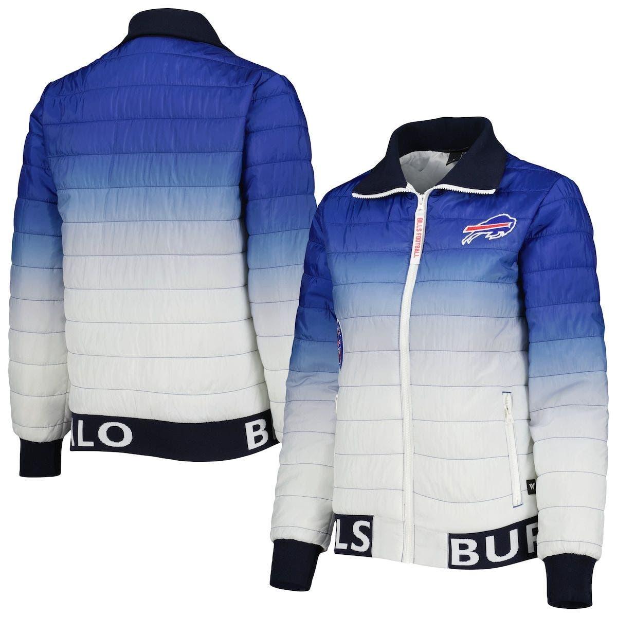 The Wild Collective /white Buffalo Bills Color Block Full-zip Puffer Jacket  At Nordstrom in Blue