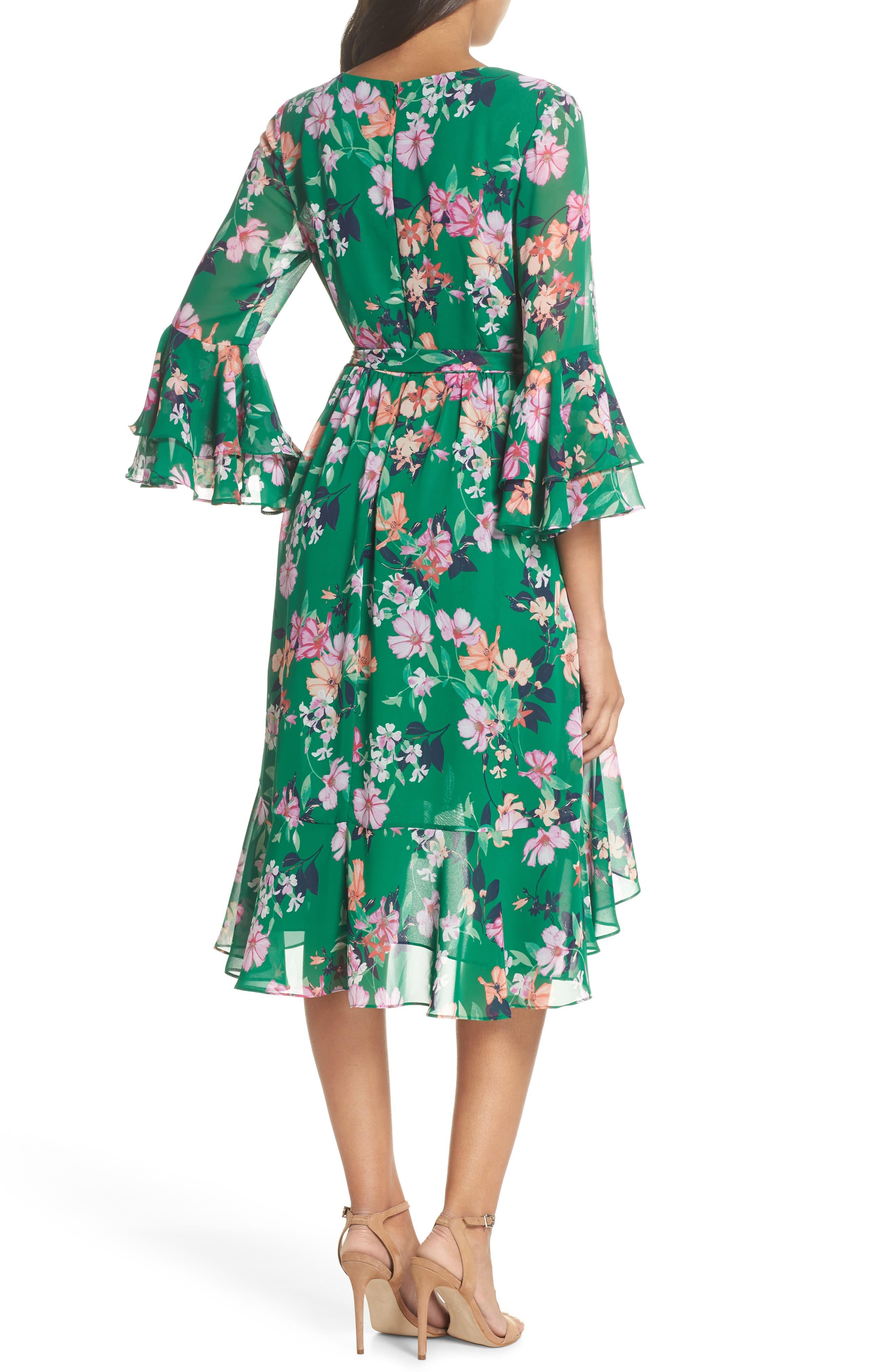 eliza j green floral dress