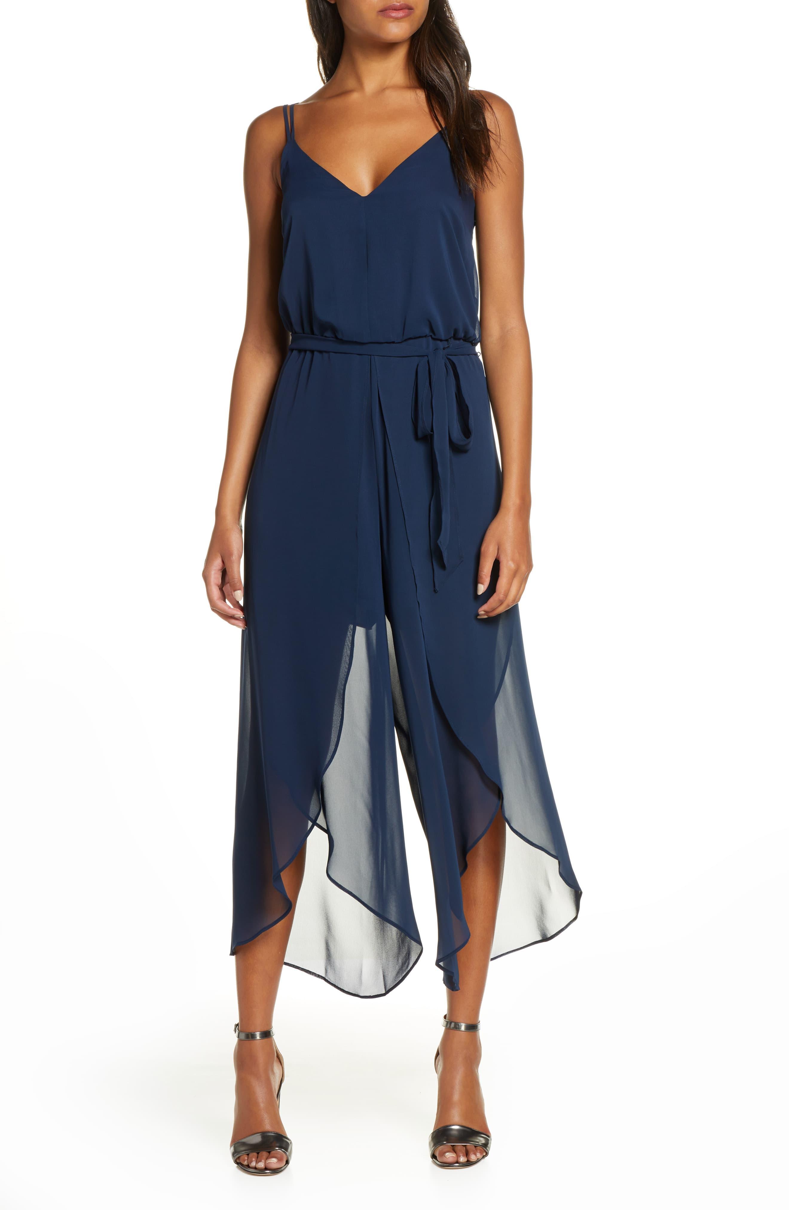 vince camuto cutaway chiffon jumpsuit