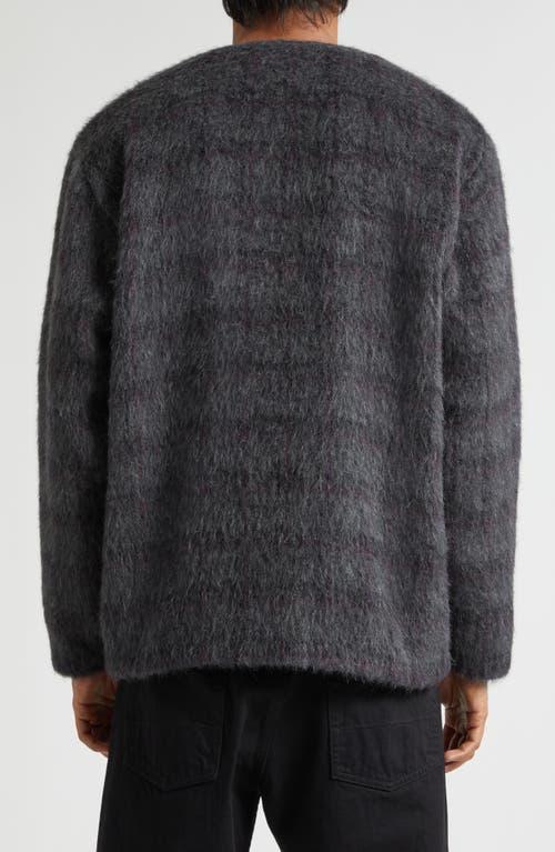Our Legacy Fuzzy Check Wool & Alpaca Blend Cardigan in Black for
