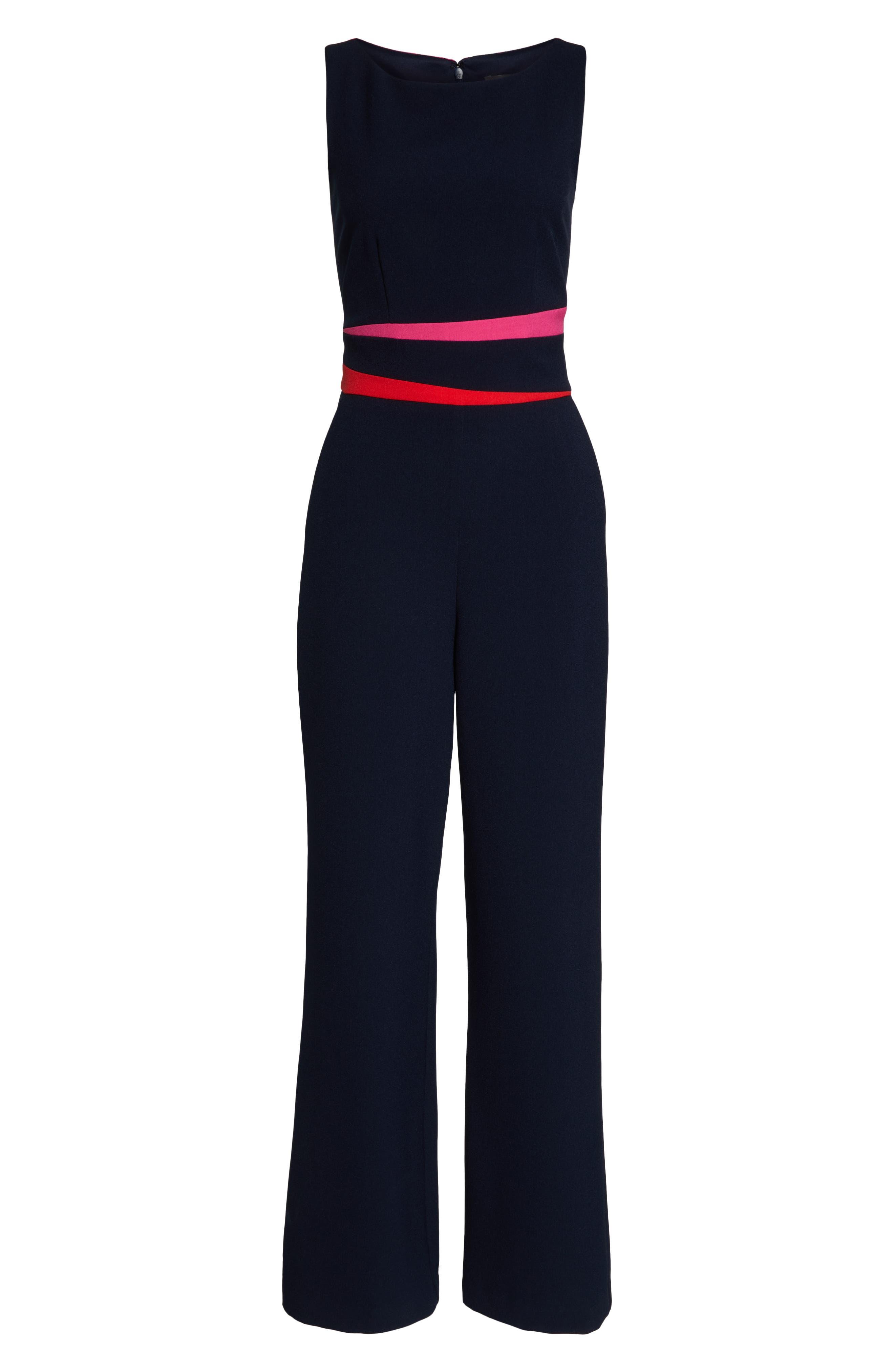 Vince Camuto Colorblock Crepe Jumpsuit in Blue Lyst