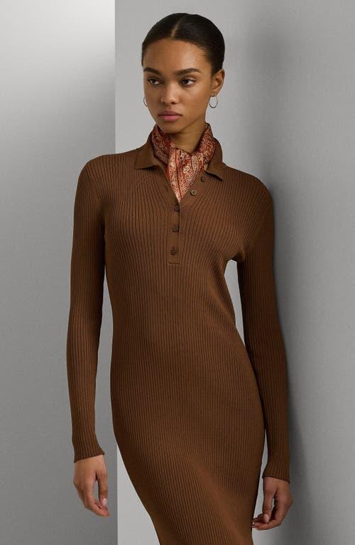 squire brown rib knit crew neck long sleeve a-line dress Fear of God Fitted Long Sleeve Dress