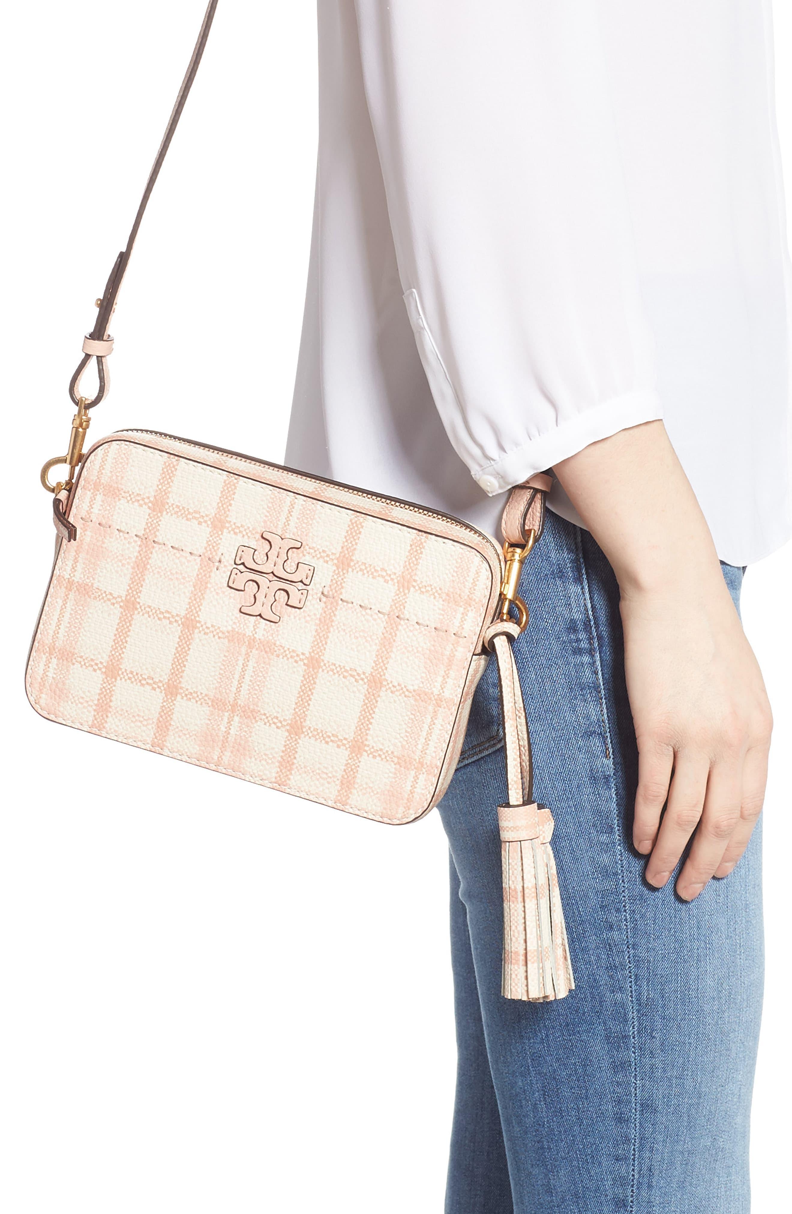 Tory burch mcgraw plaid camera bag Clearance
