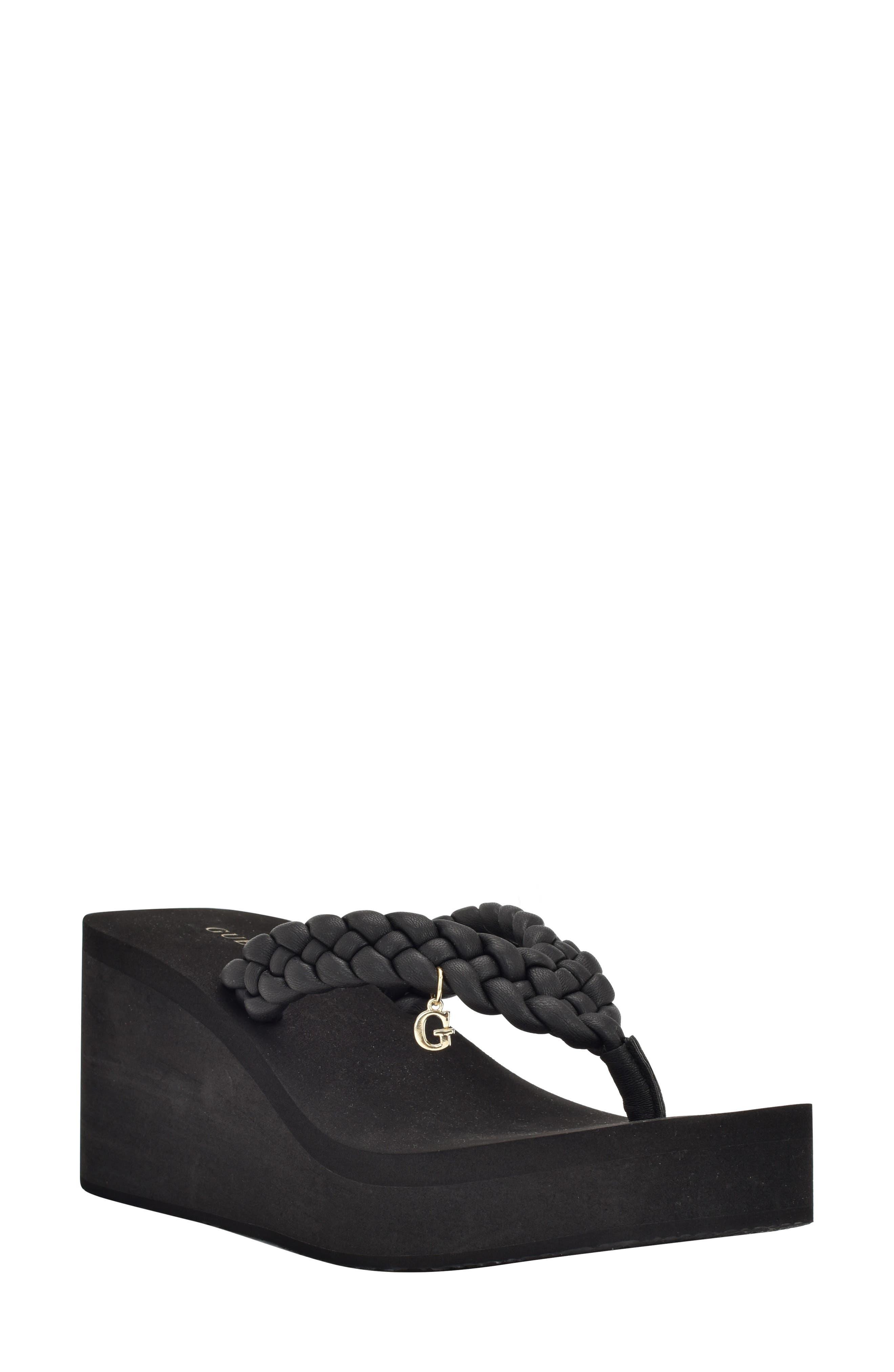 guess siarra wedge flip flop