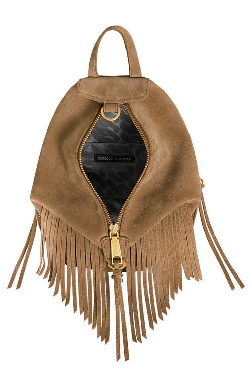 Rebecca Minkoff Isobel Tan Pebbled Leather Cinch Backpack With Tassels Rebecca Minkoff Mini Julian Fringe Suede Convertible  main image 4