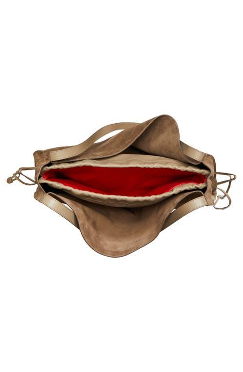Christian Louboutin Le 54 Suede Drawstring Tote in Brown | Lyst
