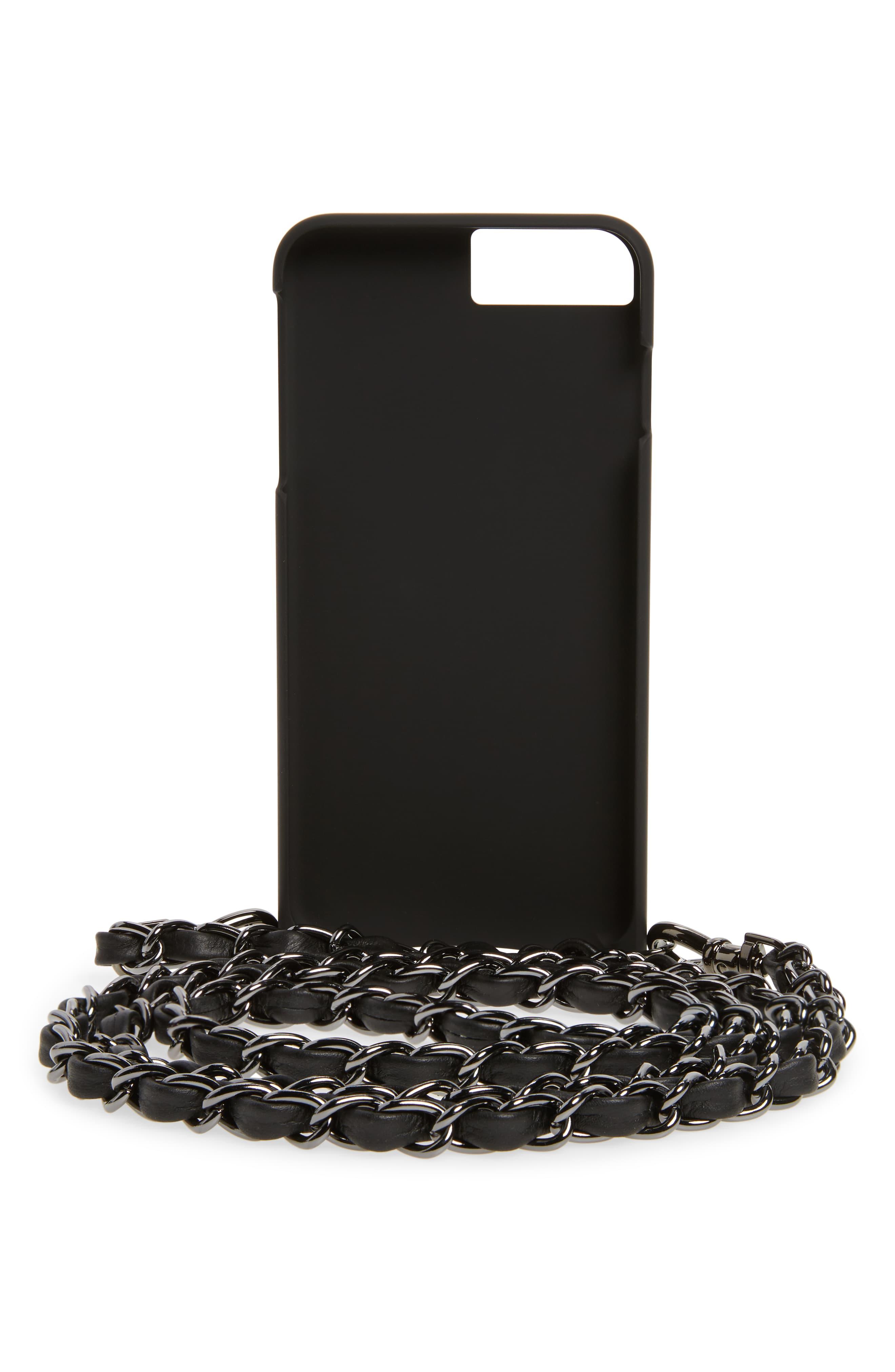 Bandolier Libby Iphone Case Chanel Chain Strap In Black Silver Black Lyst
