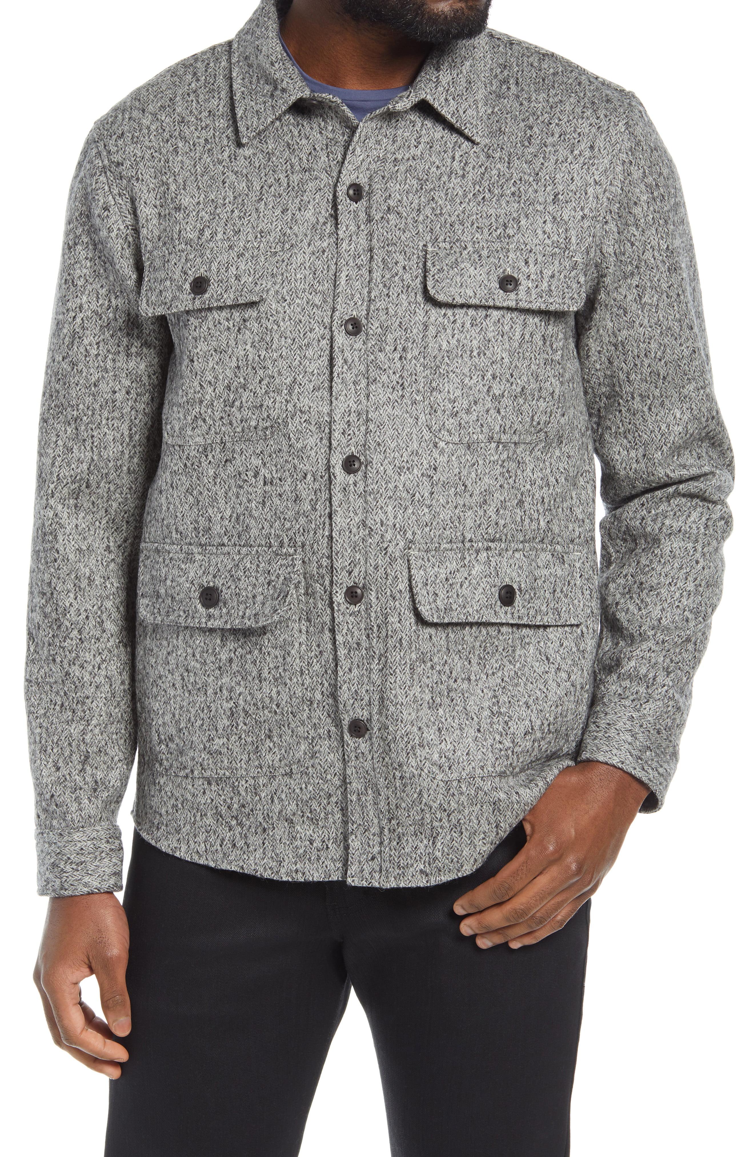 NN07 Eddard Slim Fit Wool Shirt Jacket in Gray for Men - Lyst