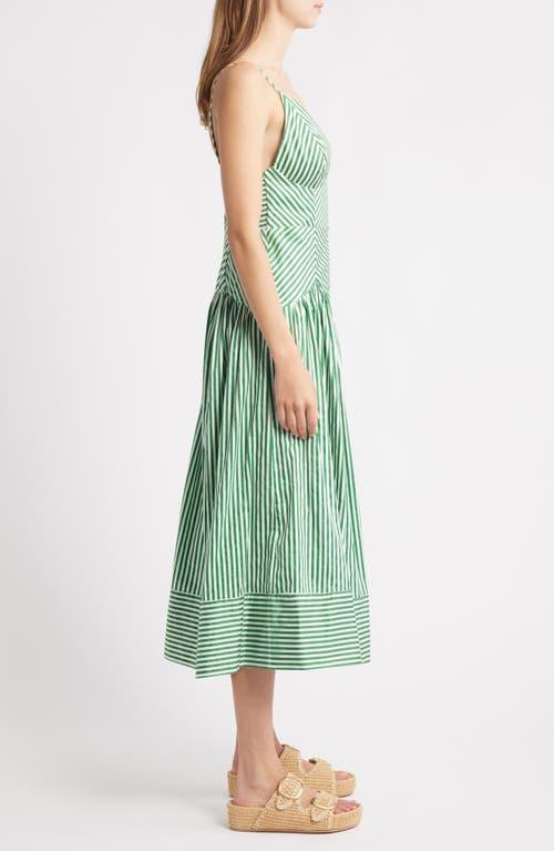 FARM Rio Stripe A-Line Midi Dress in Green | Lyst FARM Rio Stripe A-Line Midi Dress in Green | Lyst