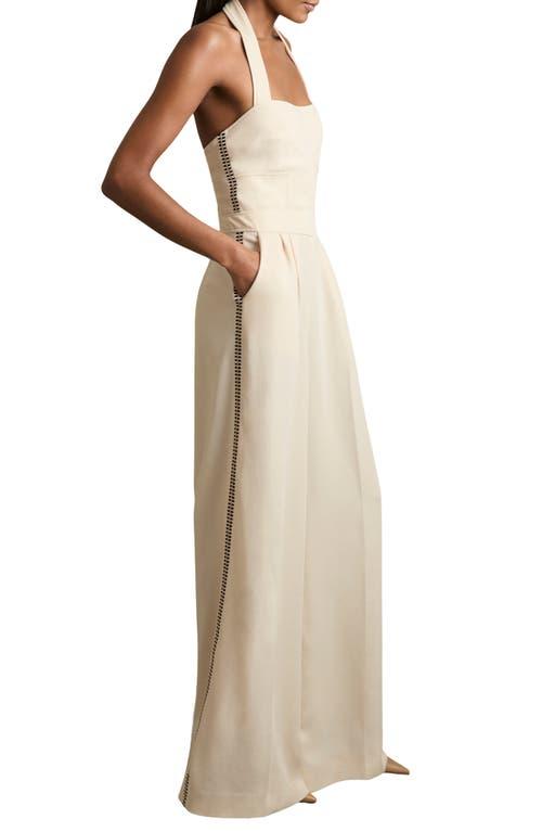 【海外限定】REISSジャンプスーツ☆Viola Halter Wide Leg Jumps Reiss Viola Halter Wide Leg Jumpsuit, Cream