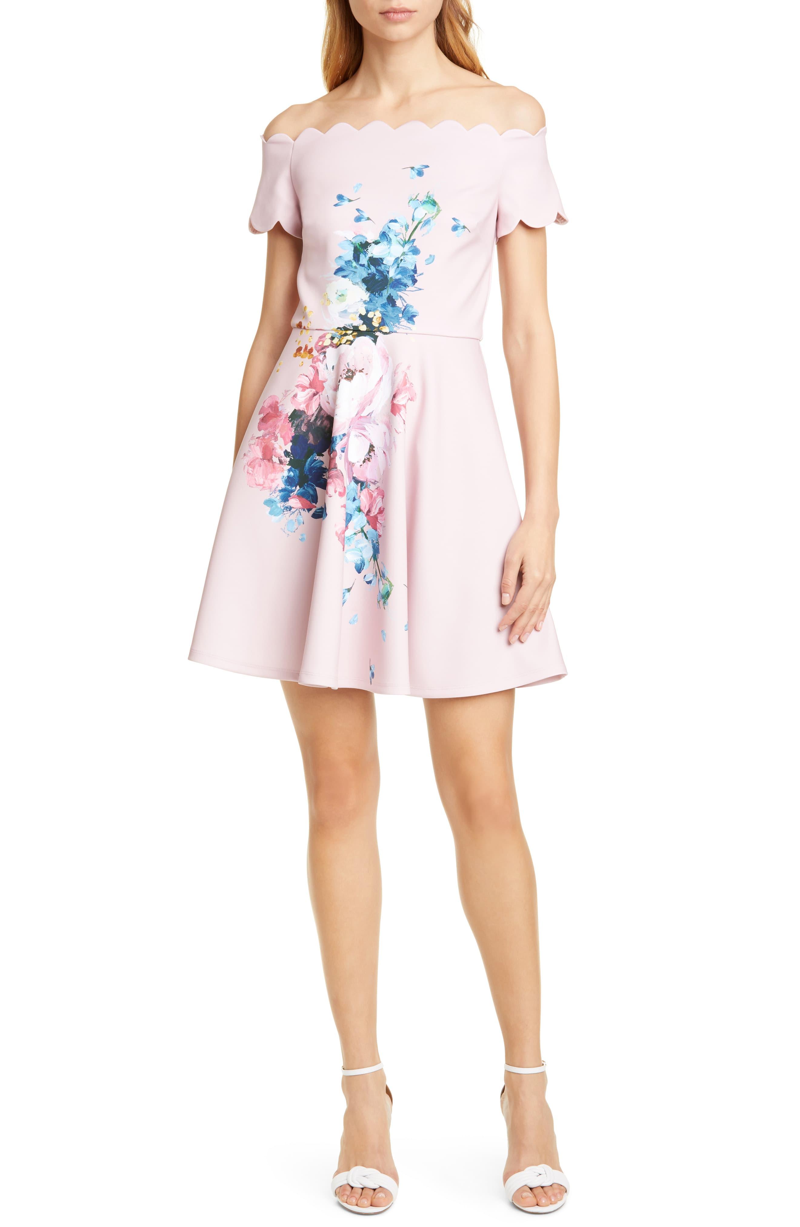 ted baker light pink floral dress