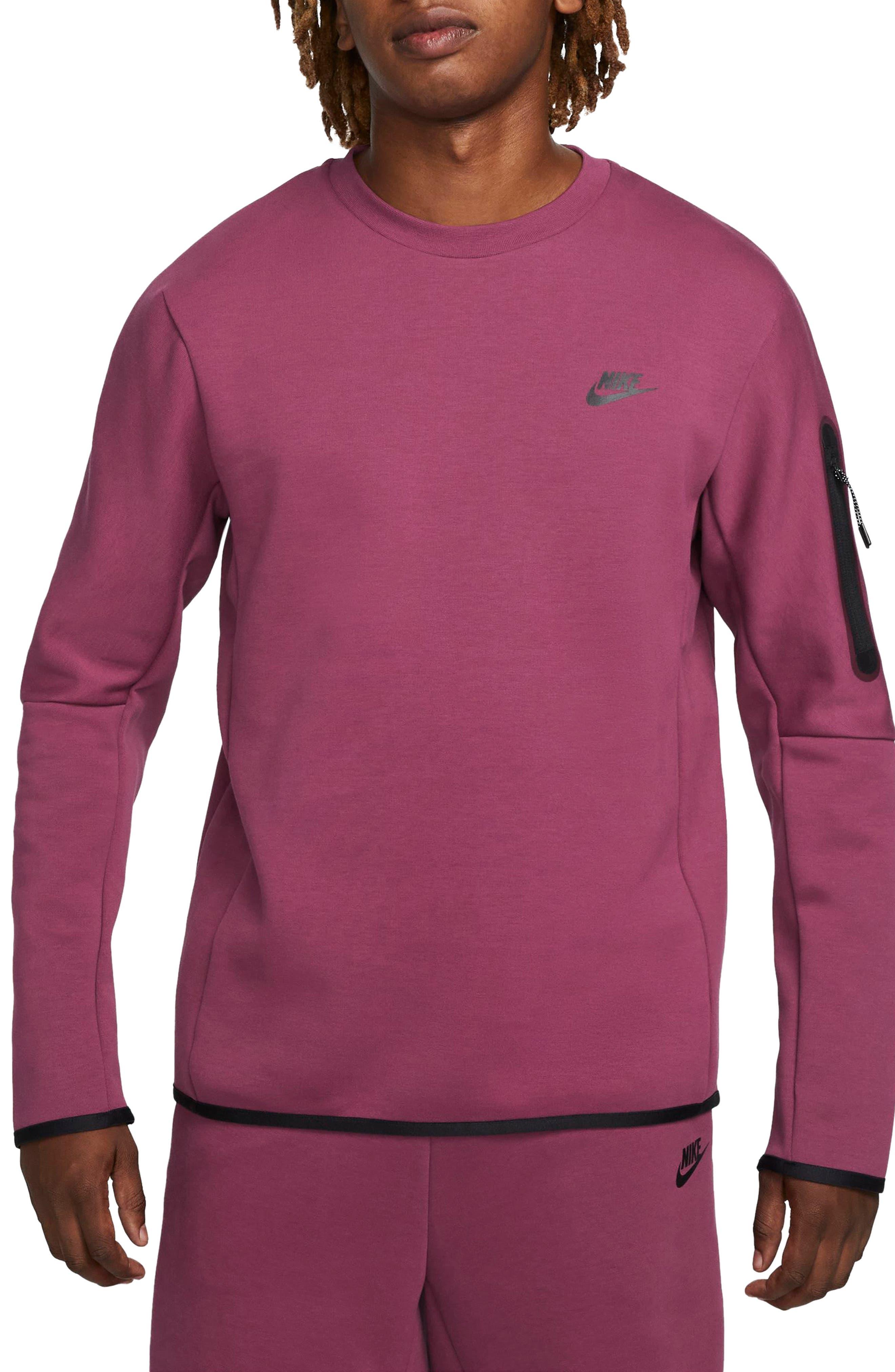 Nike Sportswear Tech Fleece Crewneck Sweatshirt in Red for Men | Lyst