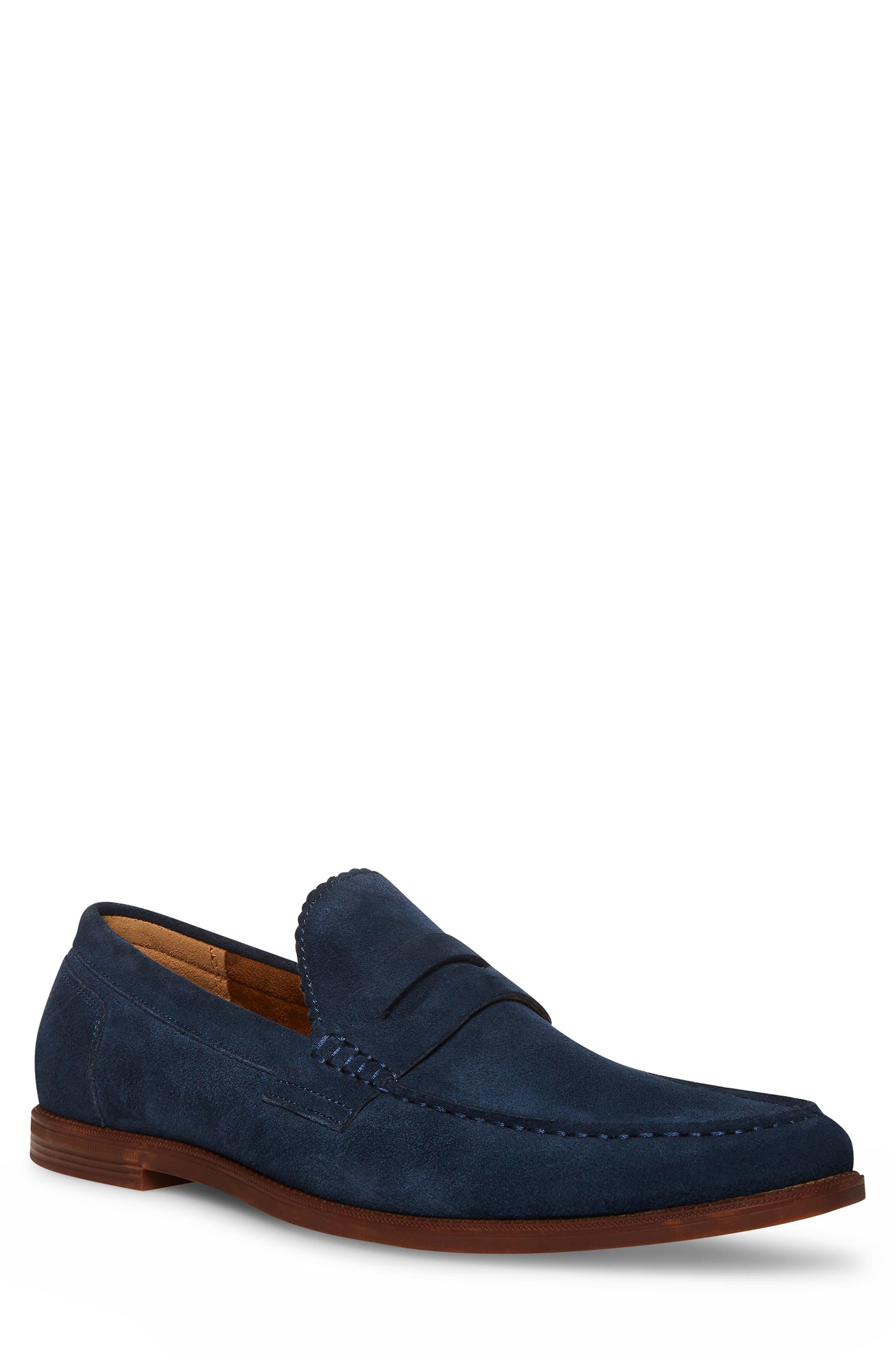 Steve Madden Ramsee Suede Penny Loafer in Blue for Men | Lyst