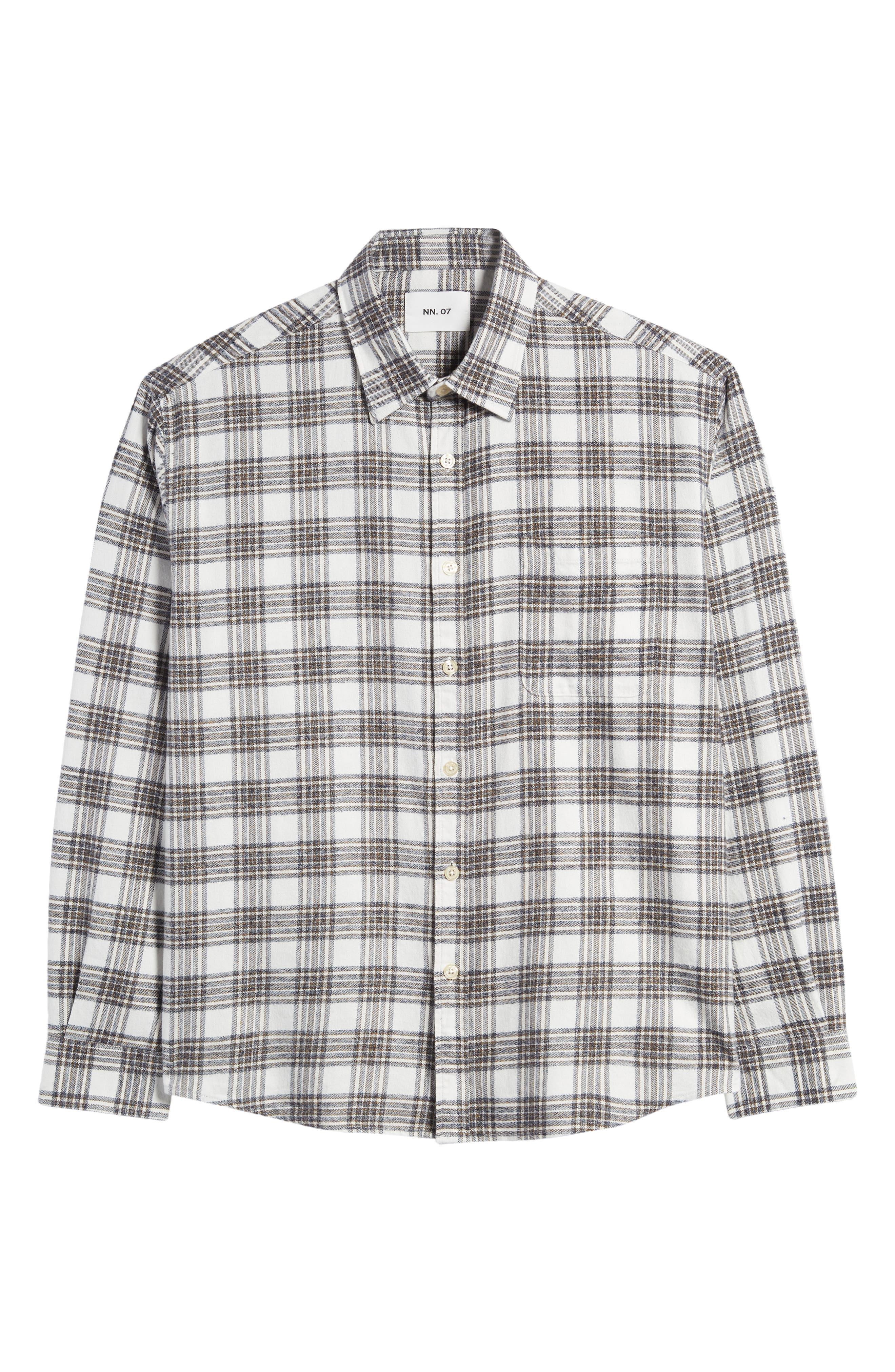 NN07 Deon 5465 Plaid Organic Cotton Flannel Button-up Shirt in Gray for ...