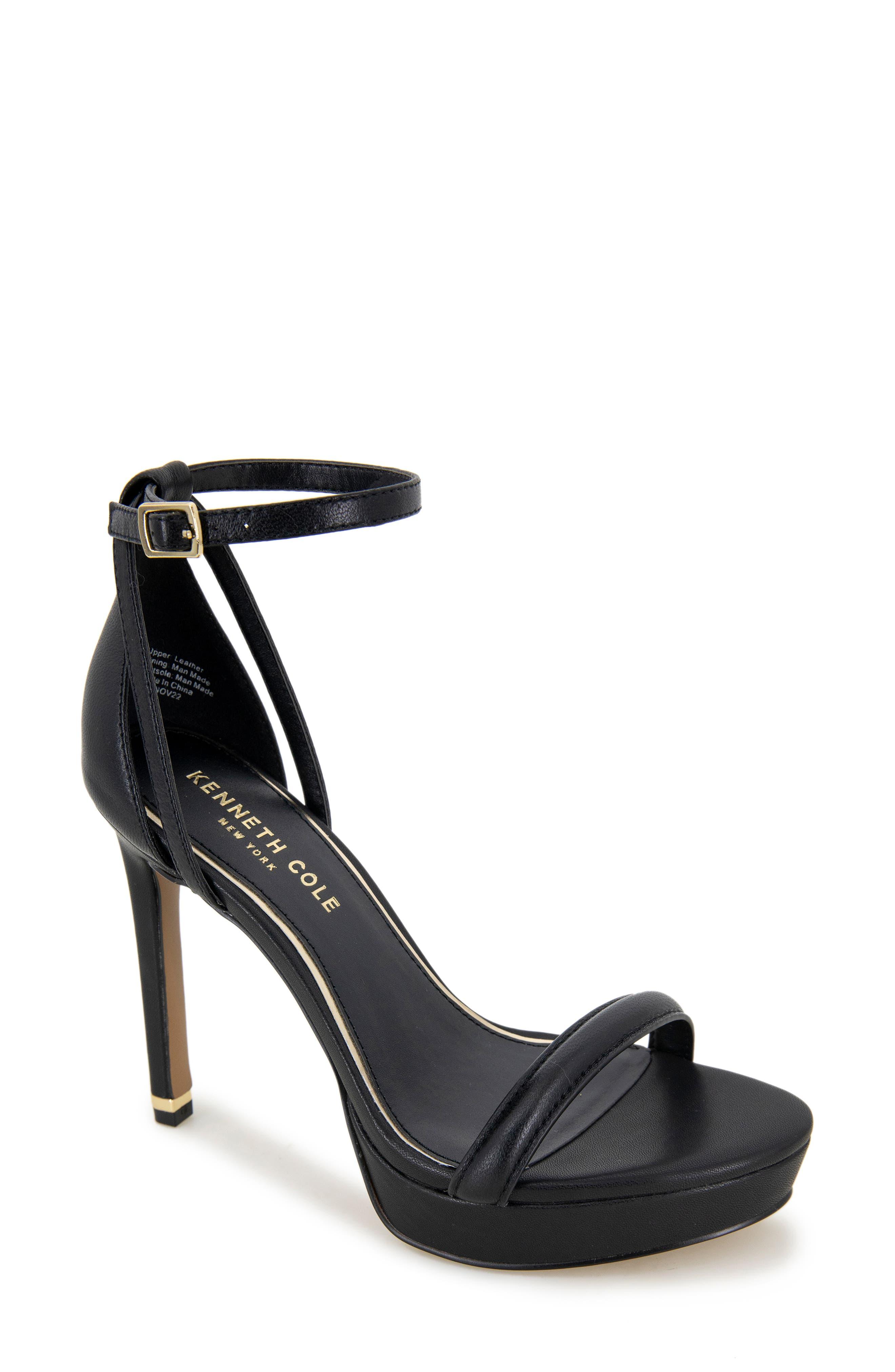 Kenneth Cole Nya Ankle Strap Platform Sandal in Black | Lyst