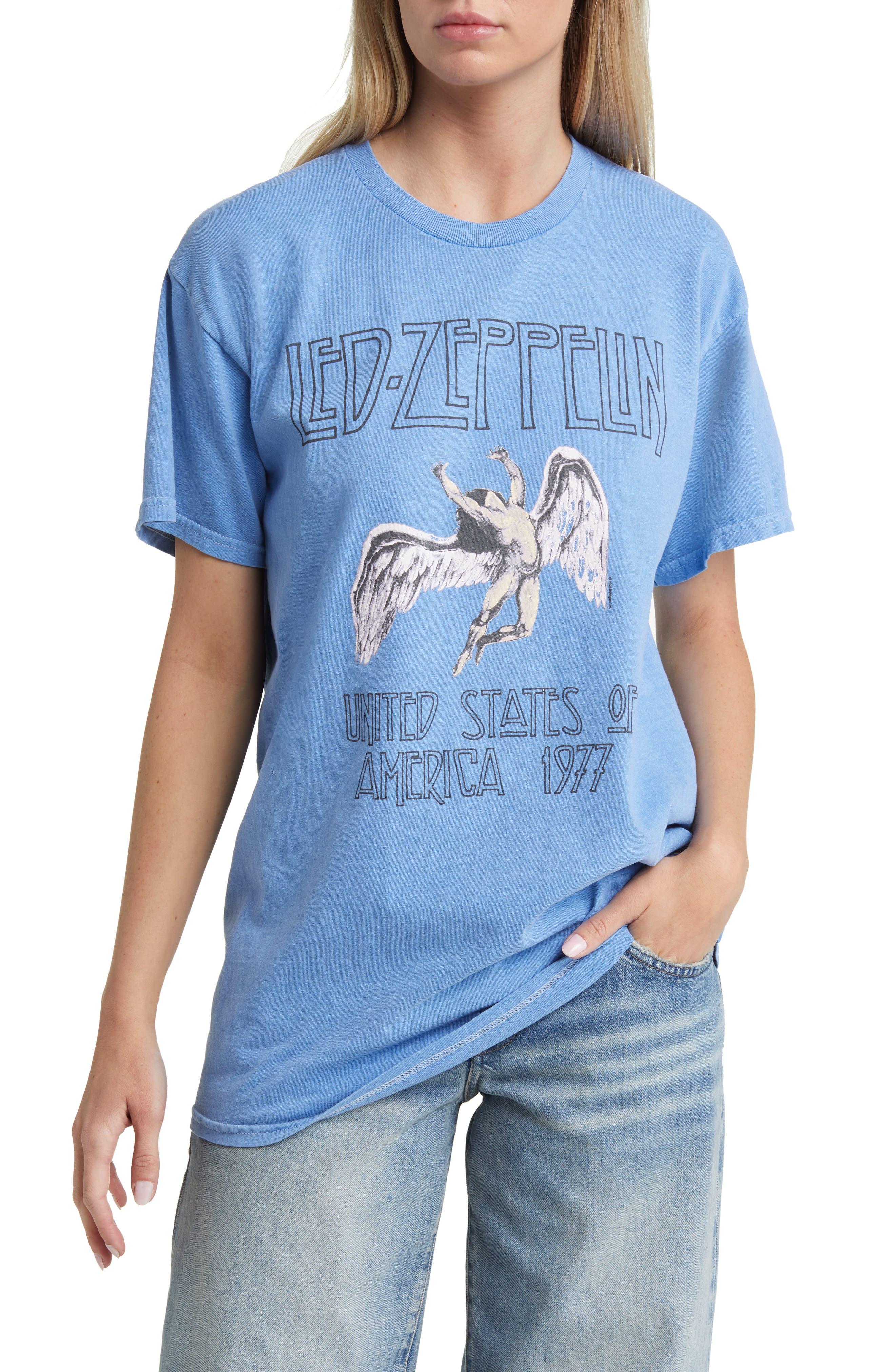 THE VINYL ICONS Led Zeppelin 1977 Tour Graphic T-shirt in Blue | Lyst