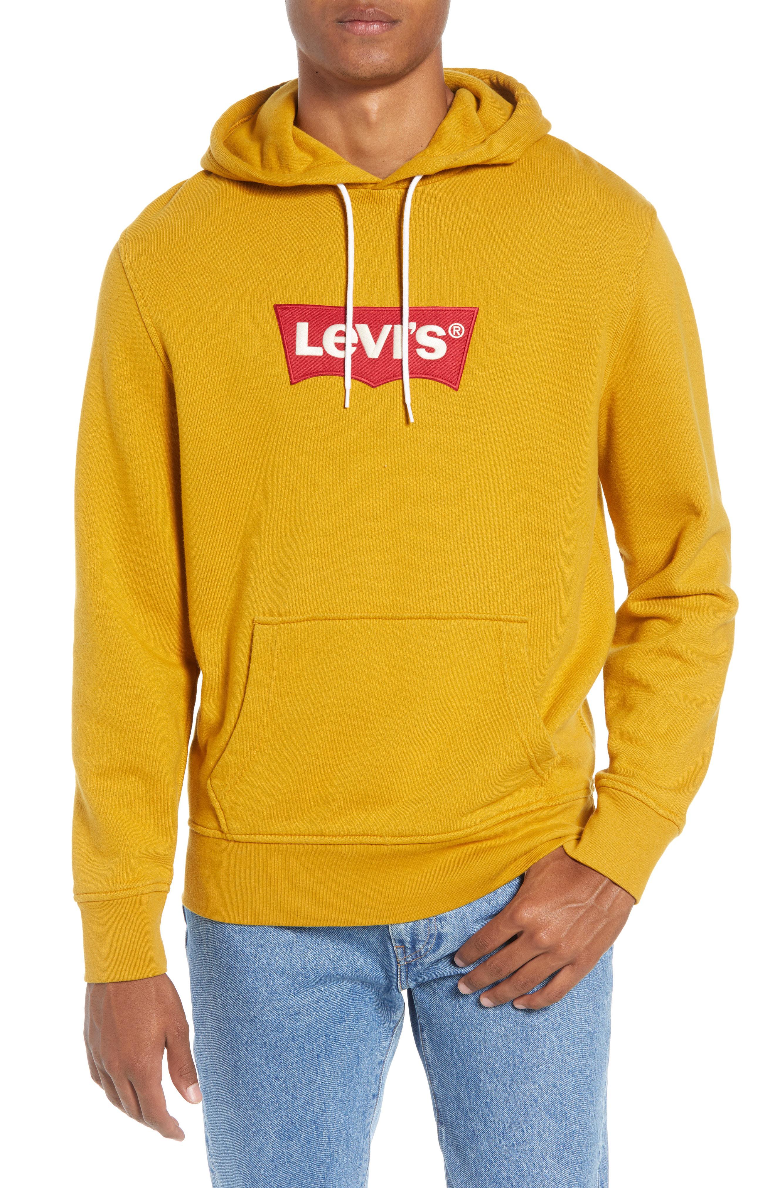 Levi's Synthetic Logo Hoodie in Mustard (Yellow) for Men - Lyst