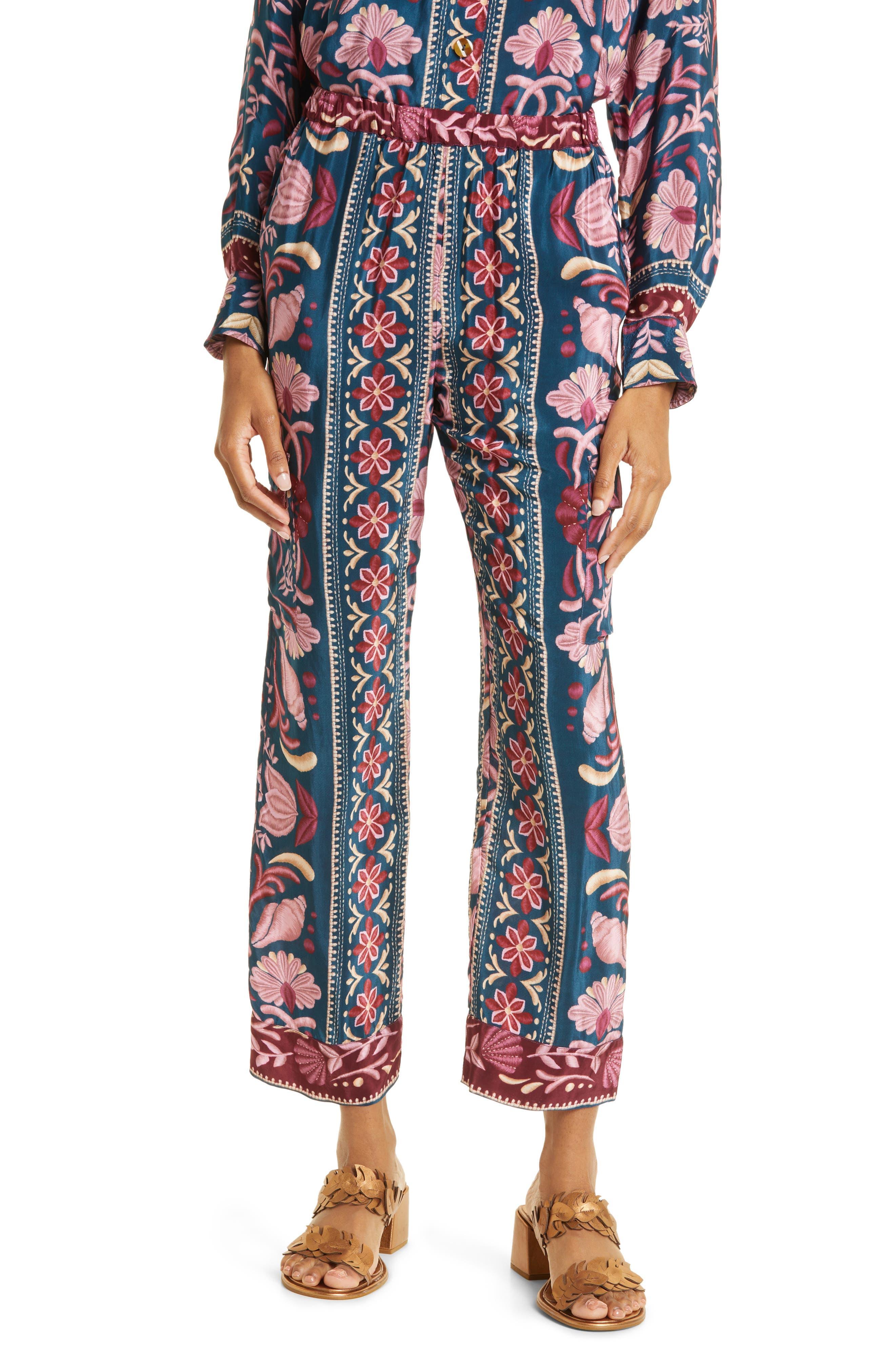 FARM Rio Seashell Tapestry Cargo Pants in Blue Lyst