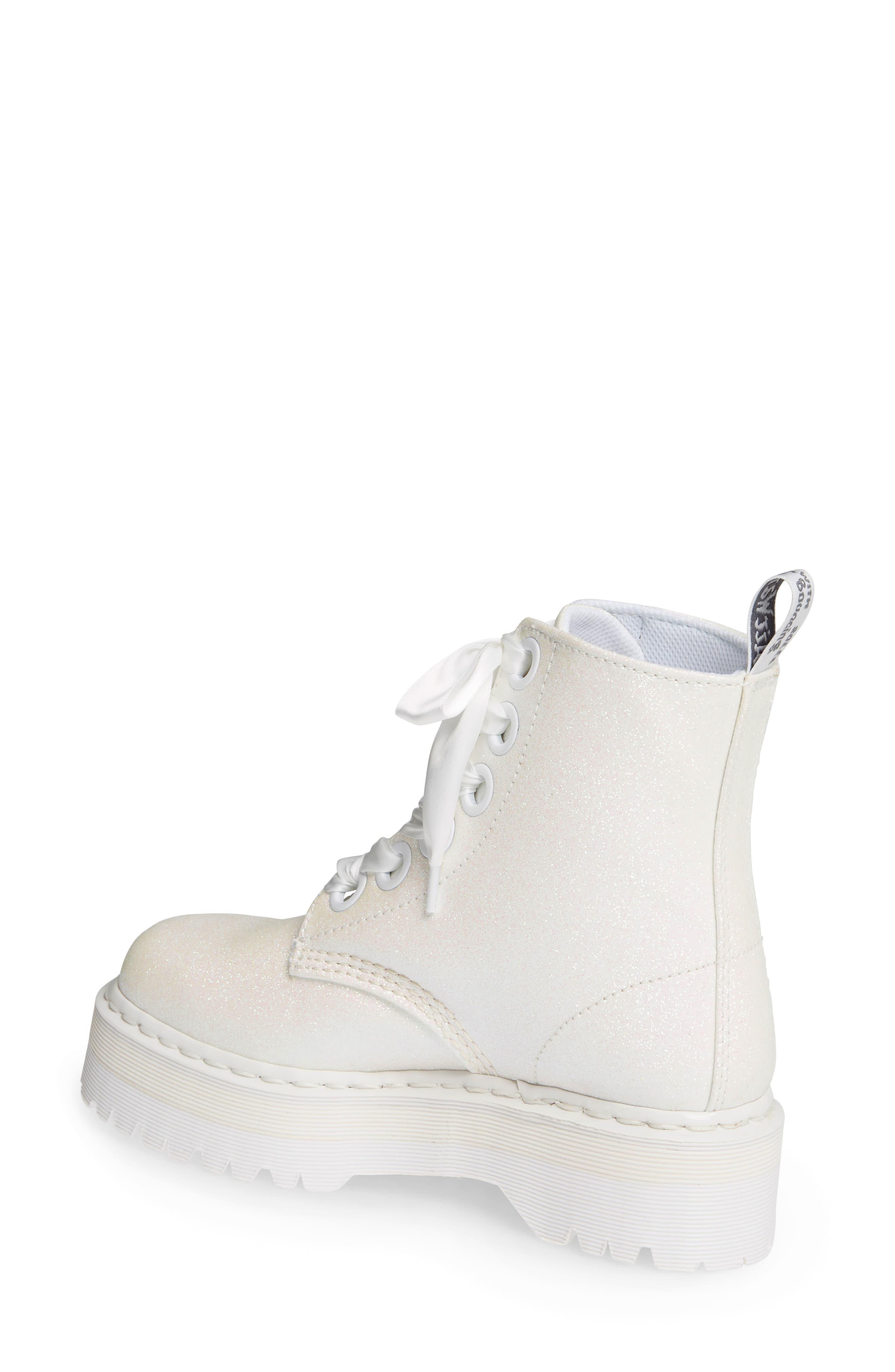 Dr. Martens Molly Glitter Boot in White | Lyst