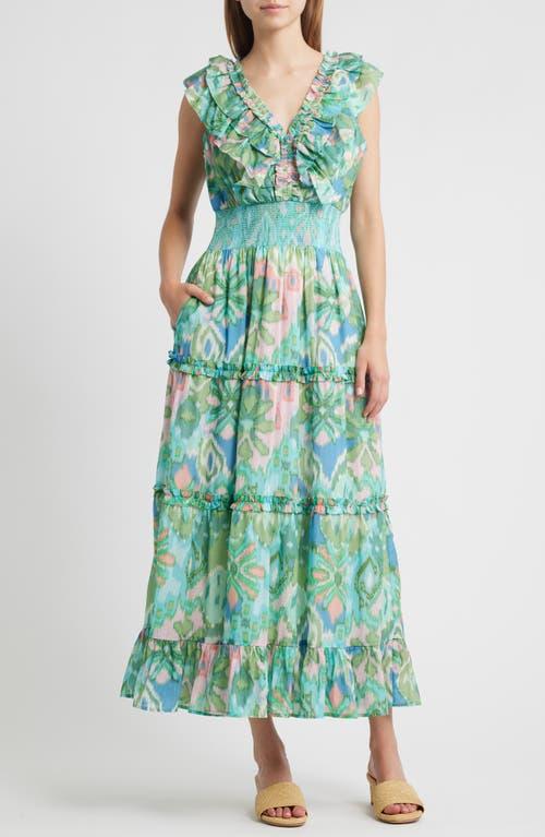 love the label sasha short-sleeve v-neck tiered midi dress Sasha Tiered Midi Dress