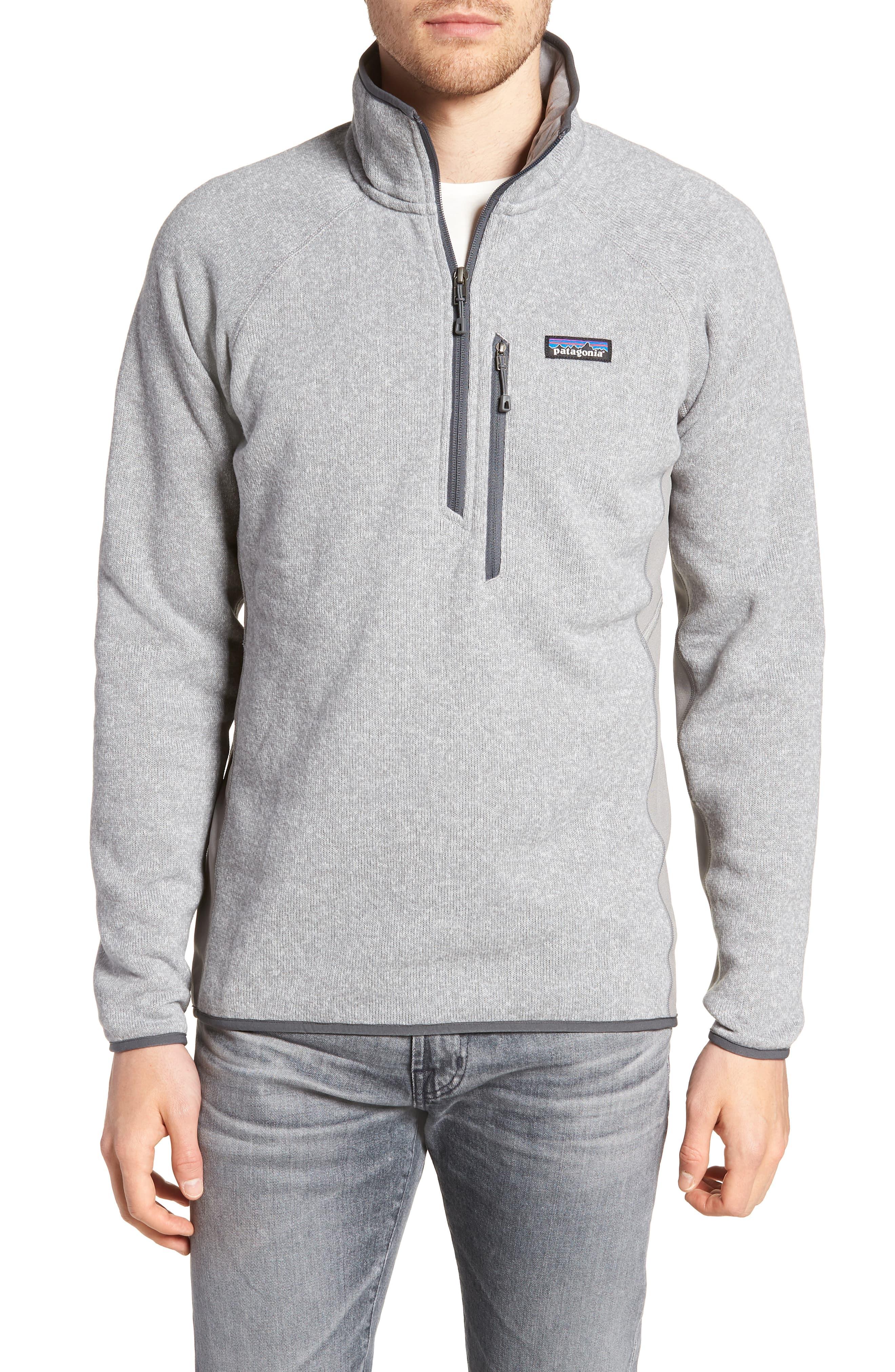 patagonia grey fleece quarter zip