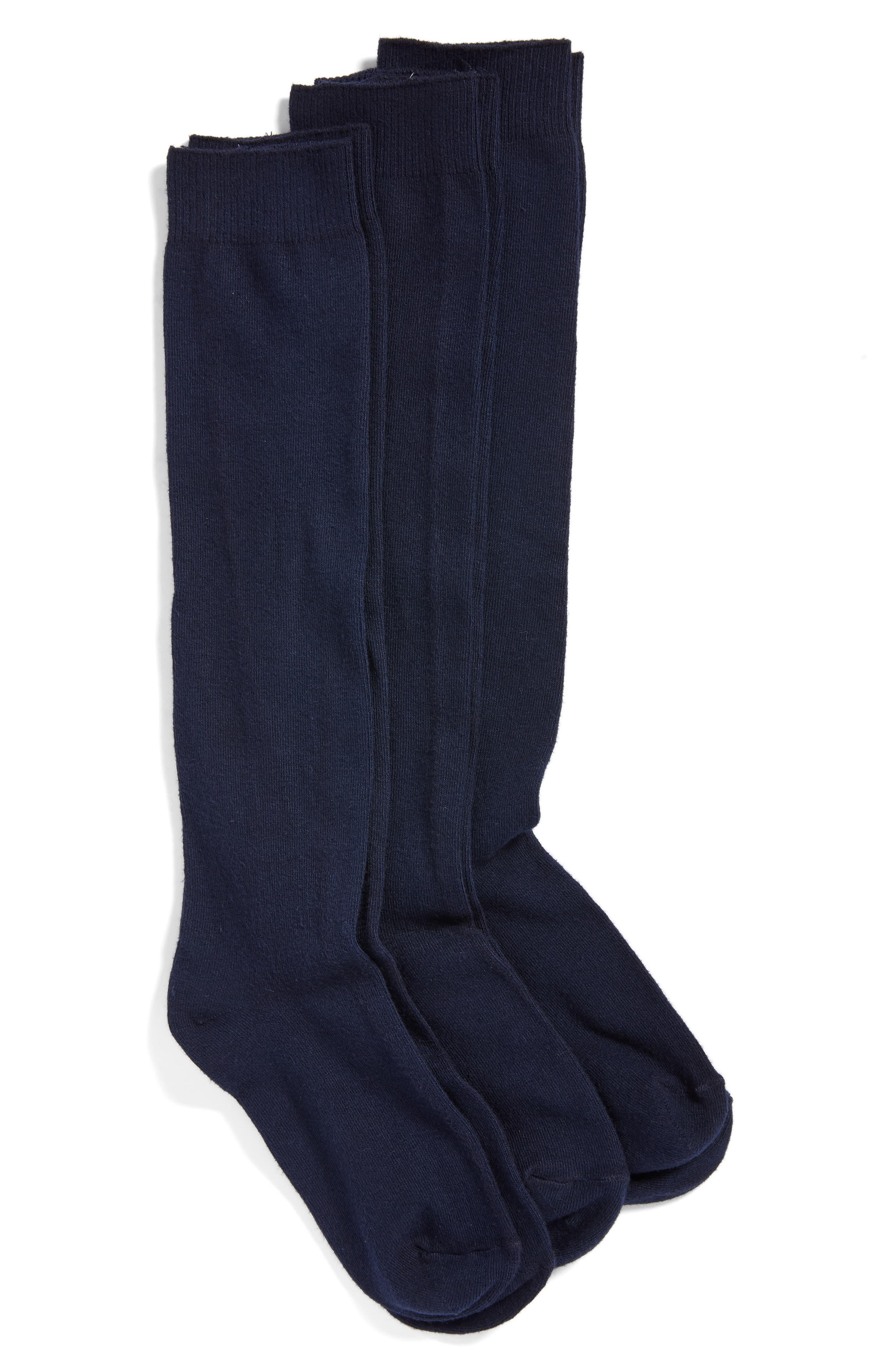 Hue 3-pack Flat Knit Knee Socks, Blue - Lyst
