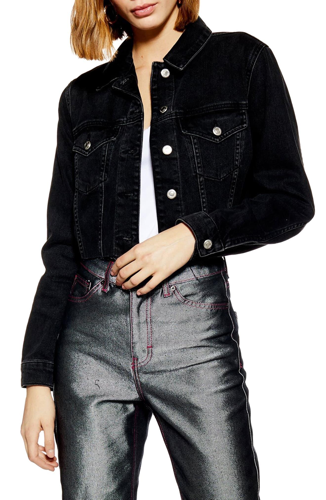 black hacked denim jacket