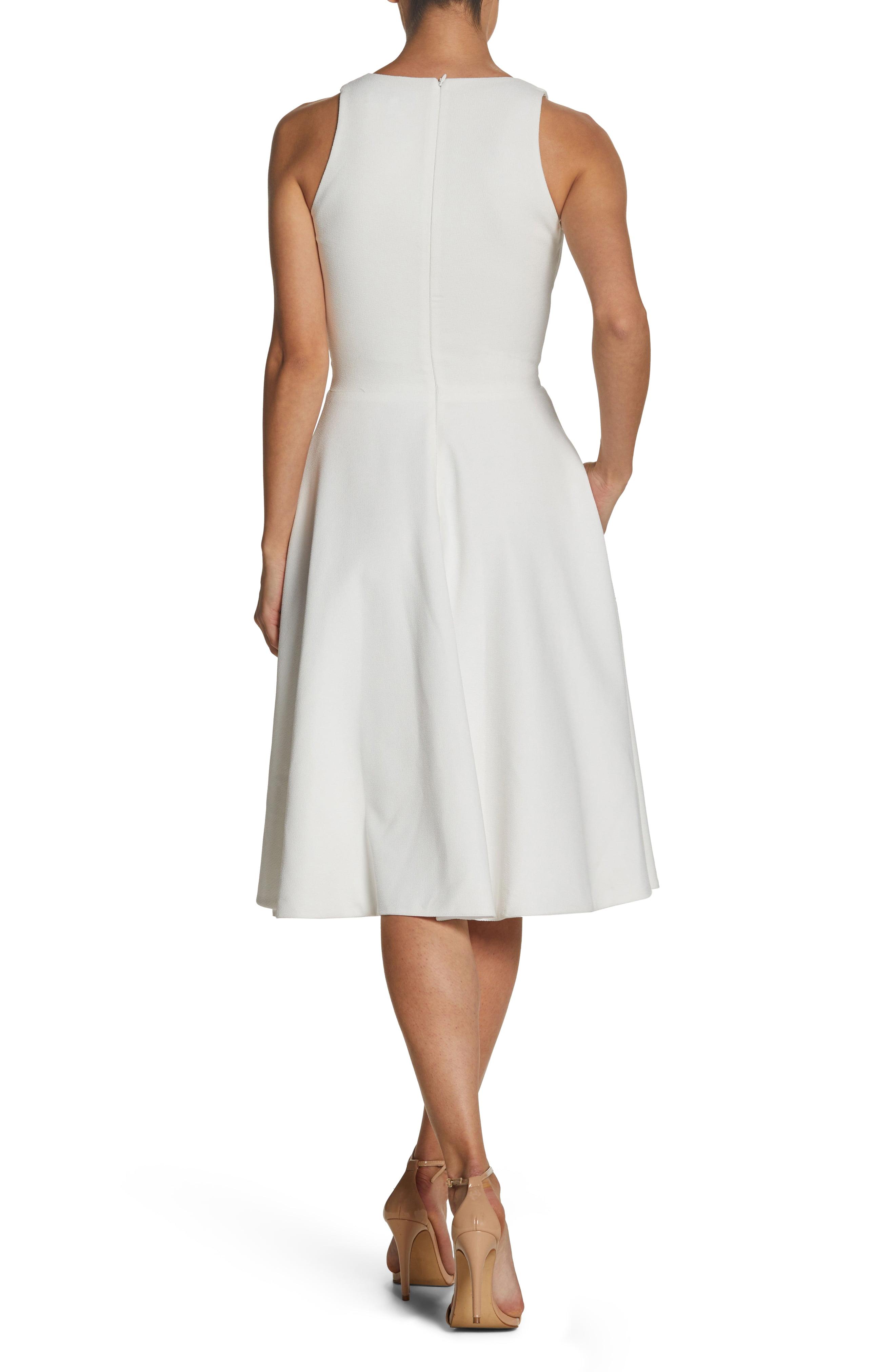 catalina tea length fit & flare dress dress the population