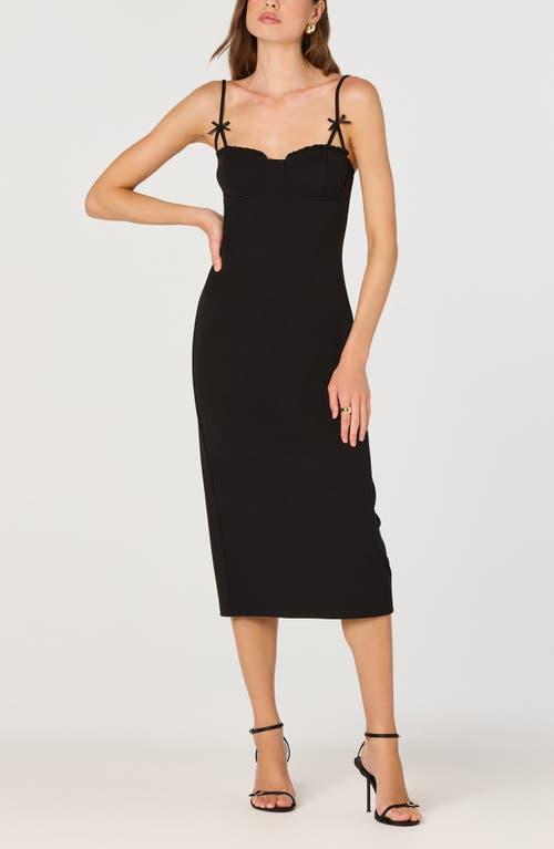 a-line plunge neck long sleeve mini dress Lunara Long Sleeve Mini Dress Black