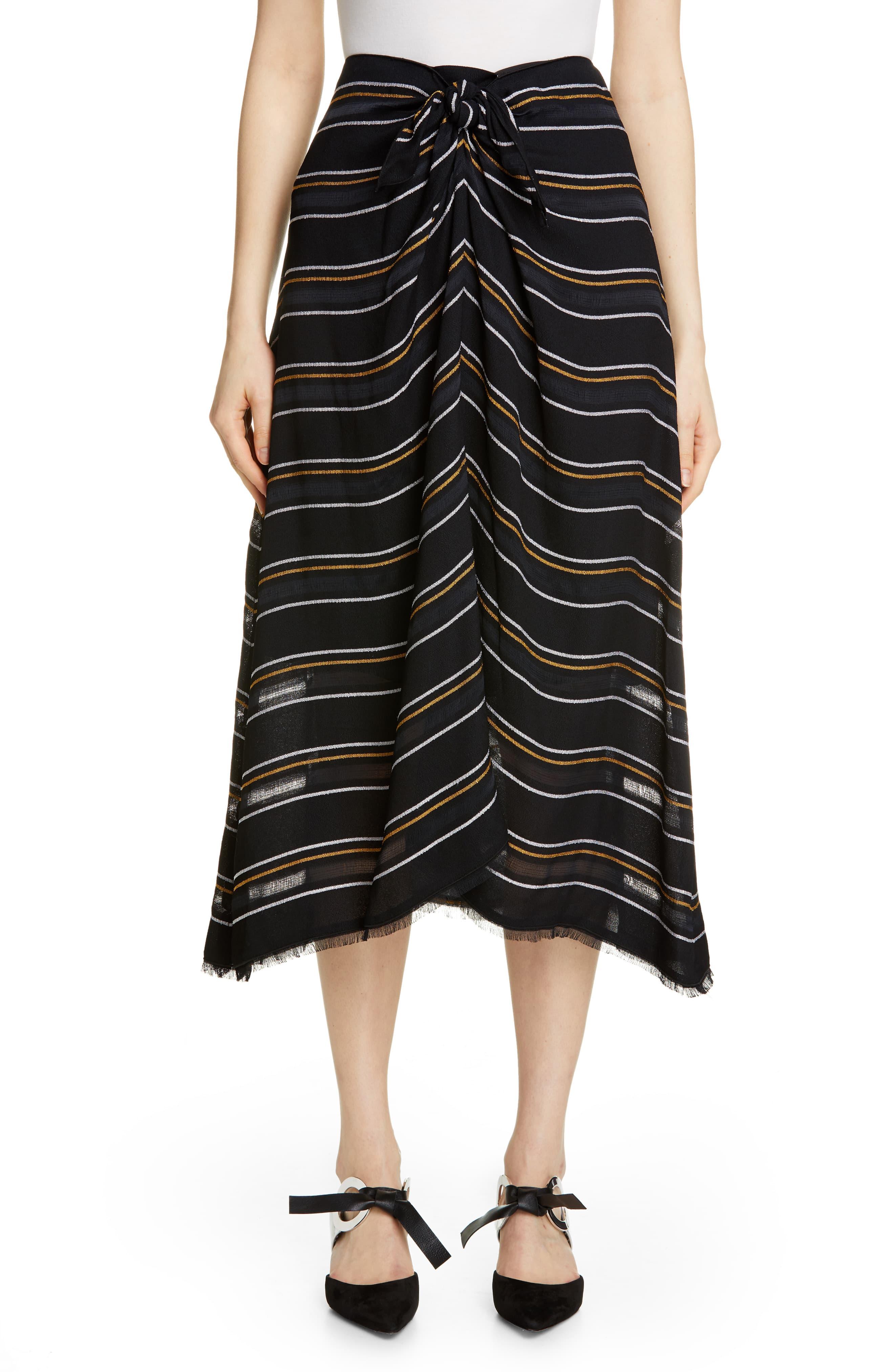 crepe maxi skirt with back zipper and ribbon