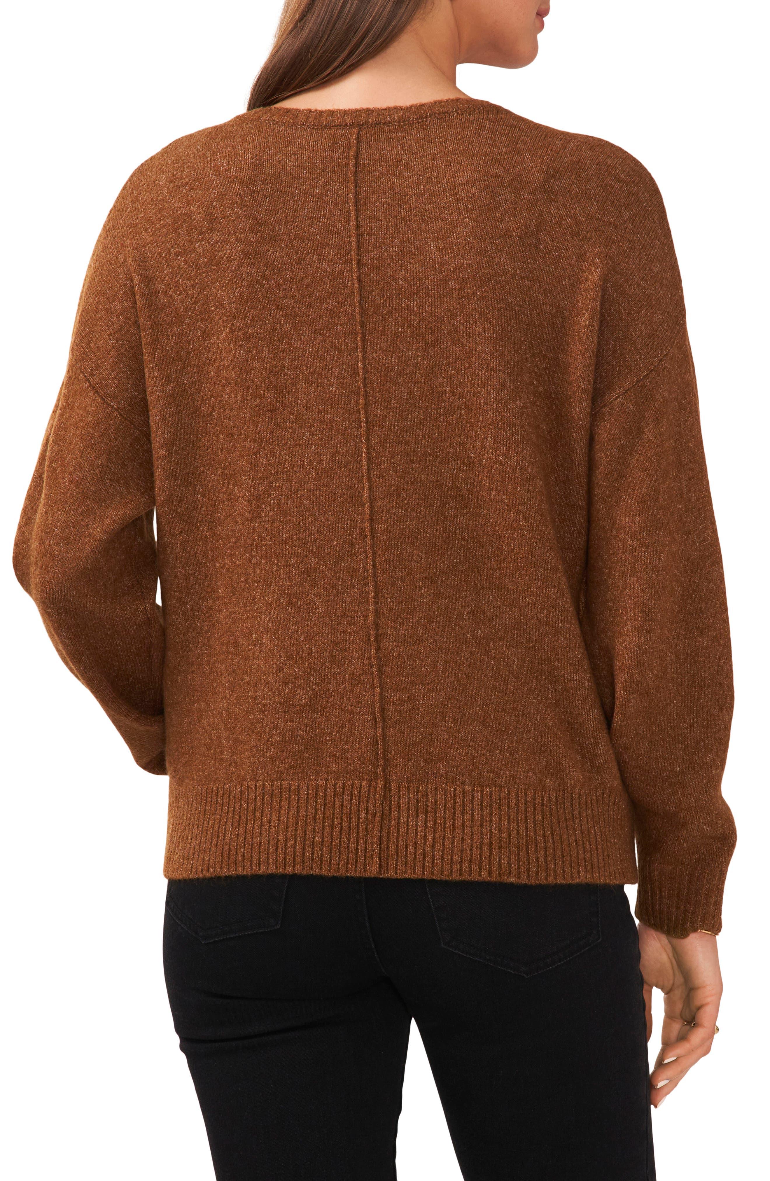 Vince Camuto Cozy Seam Sweater in Brown