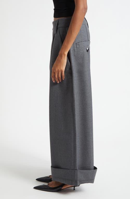 VAQUERA Baby Pleated Low Waist Wide Leg Trousers in Gray | Lyst
