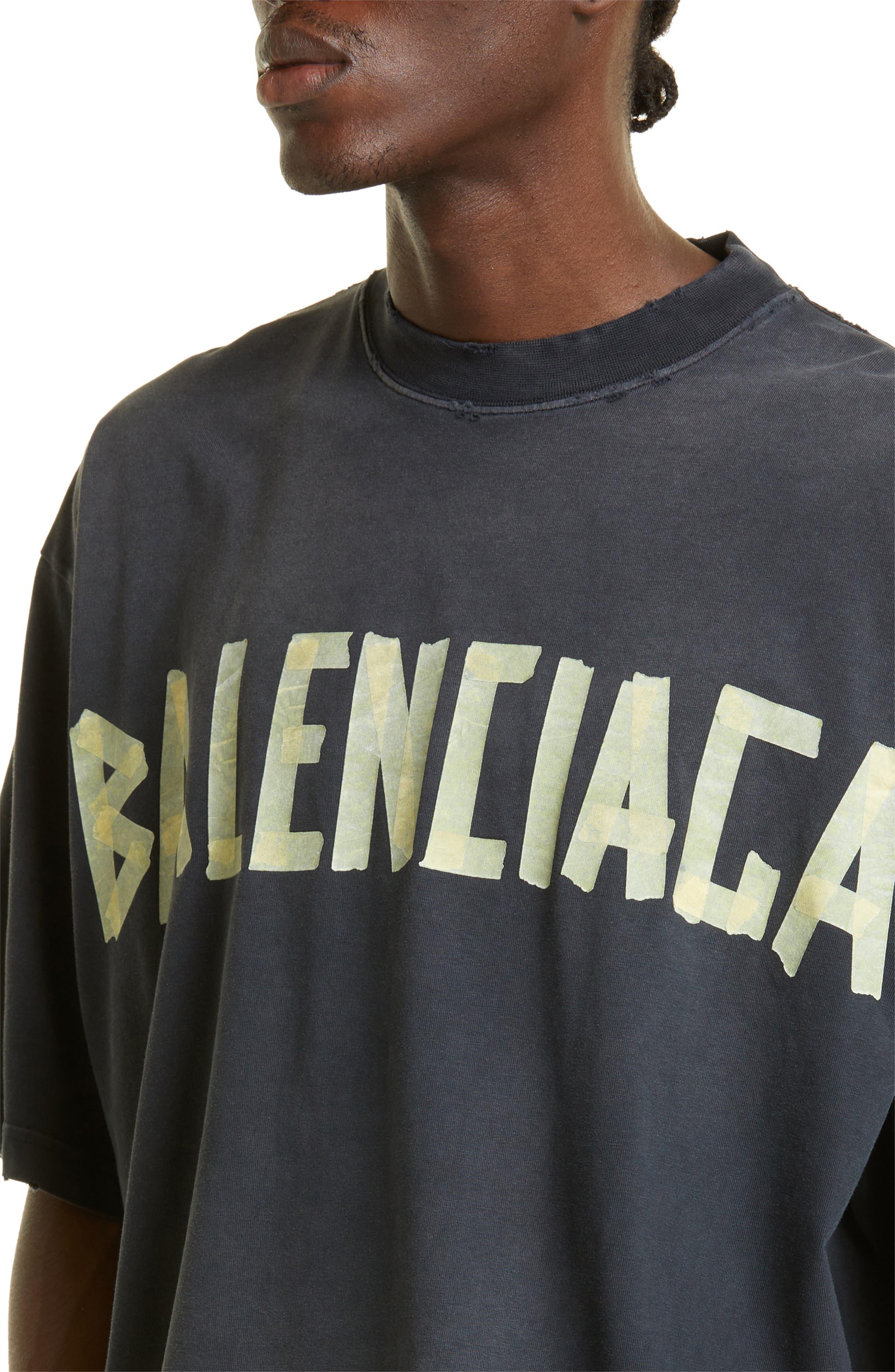 Balenciaga Tape Logo Cotton Graphic T-shirt for Men Lyst