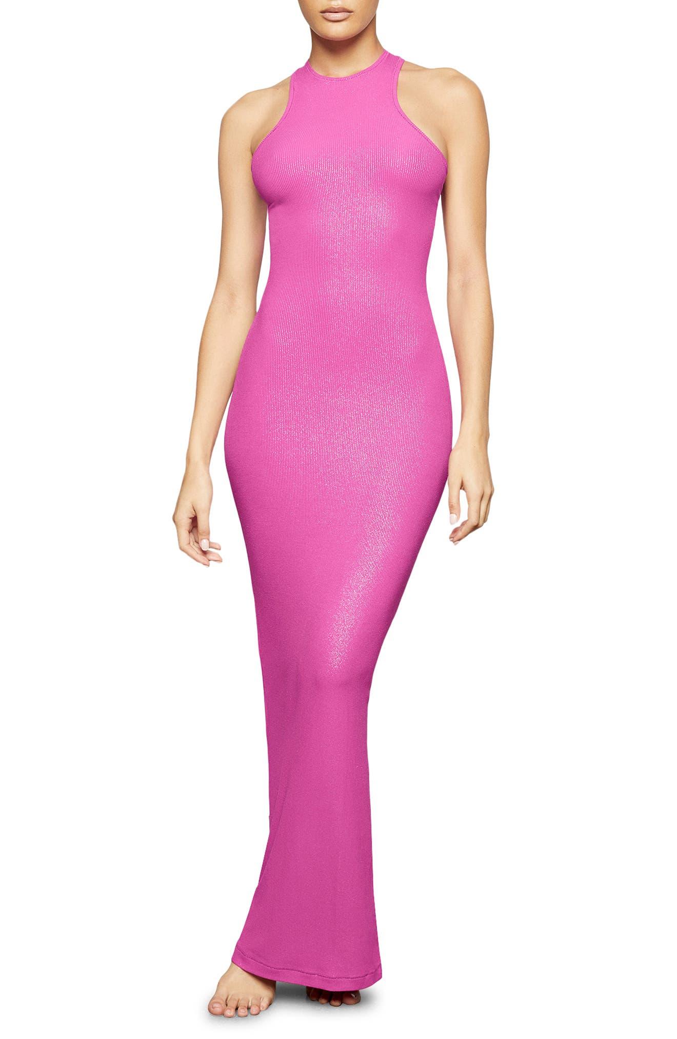 Skims Soft Lounge Shimmer Racerback Maxi Dress in Pink Lyst