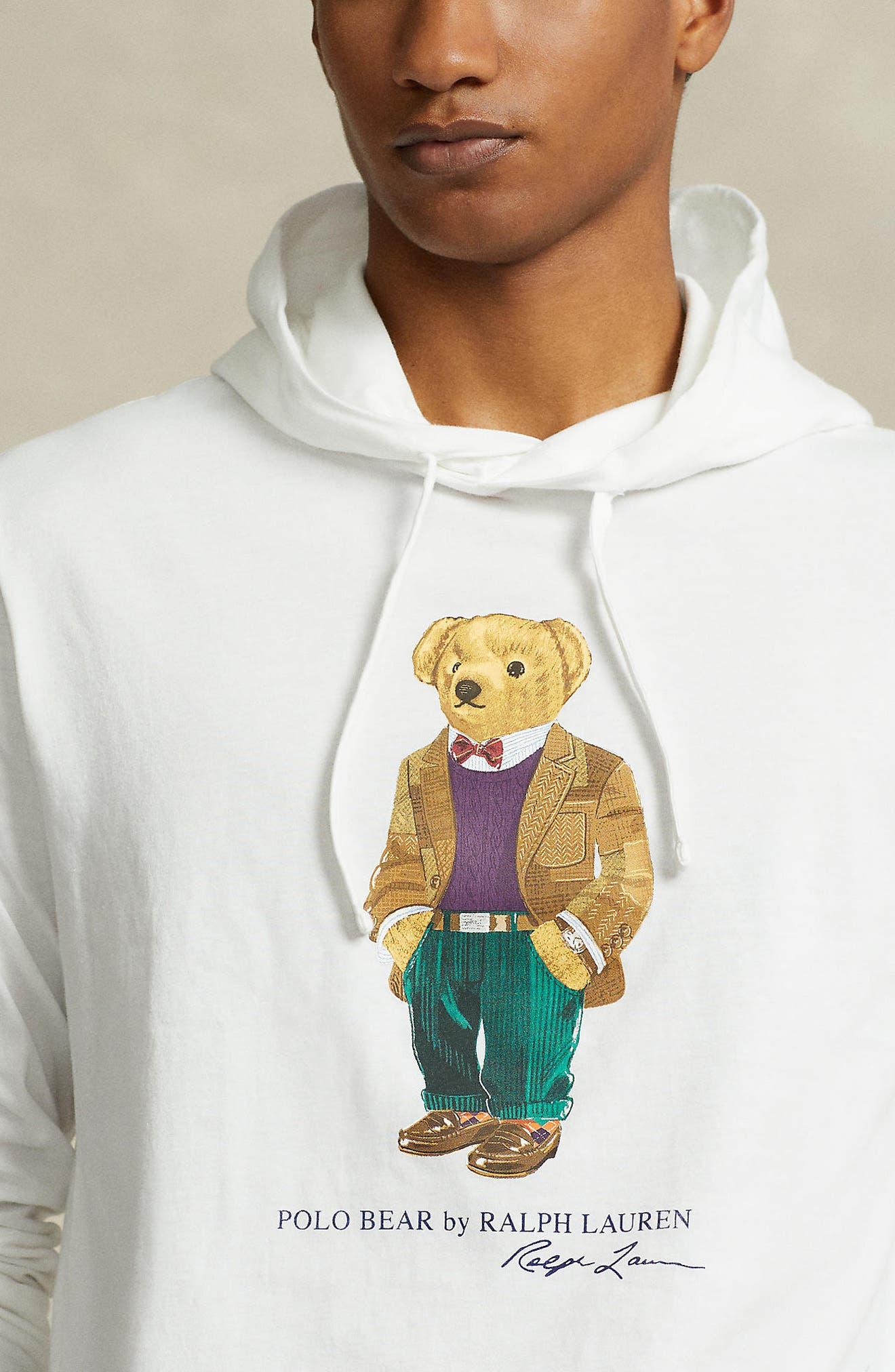 Polo Ralph Lauren Polo Bear Graphic Hoodie in White for Men | Lyst