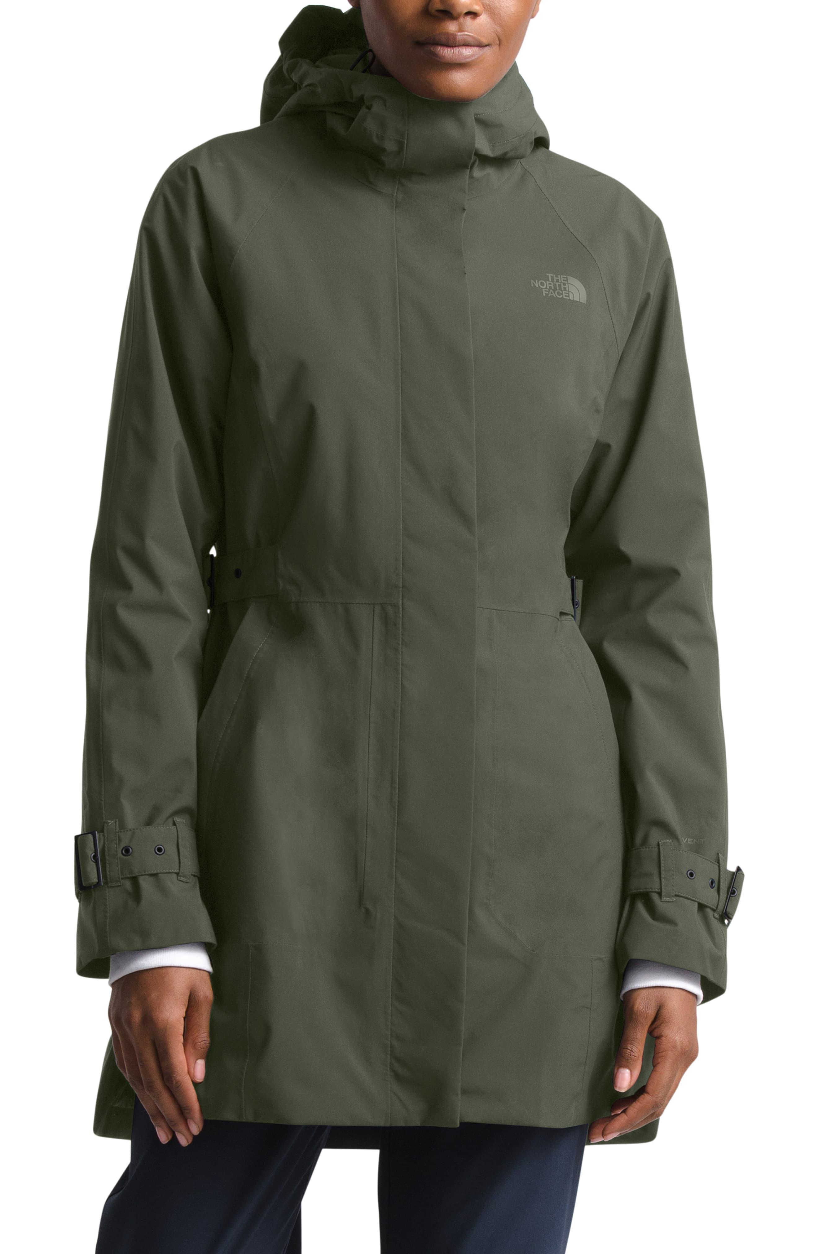 The North Face City Breeze Waterproof Trench Raincoat in Green - Save 1 ...