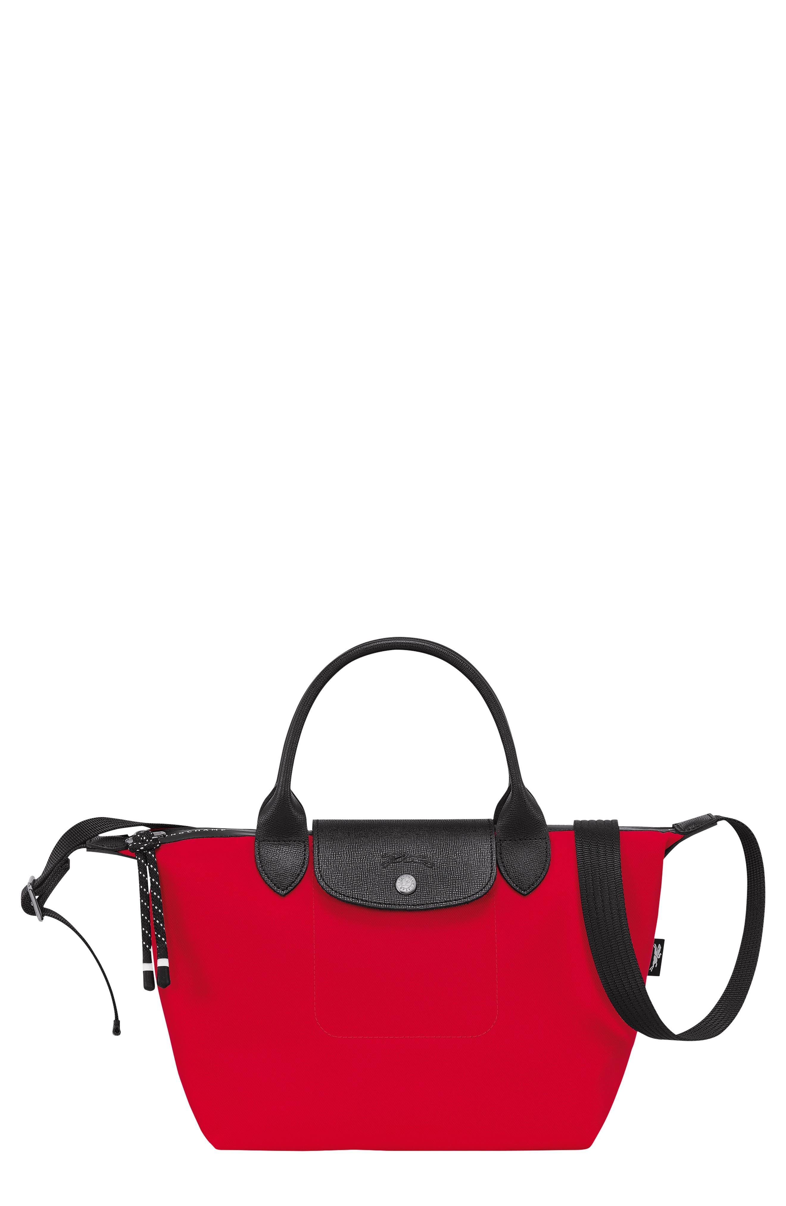 Longchamp Small Le Pliage Energy Recycled Canvas Crossbody Bag in Red