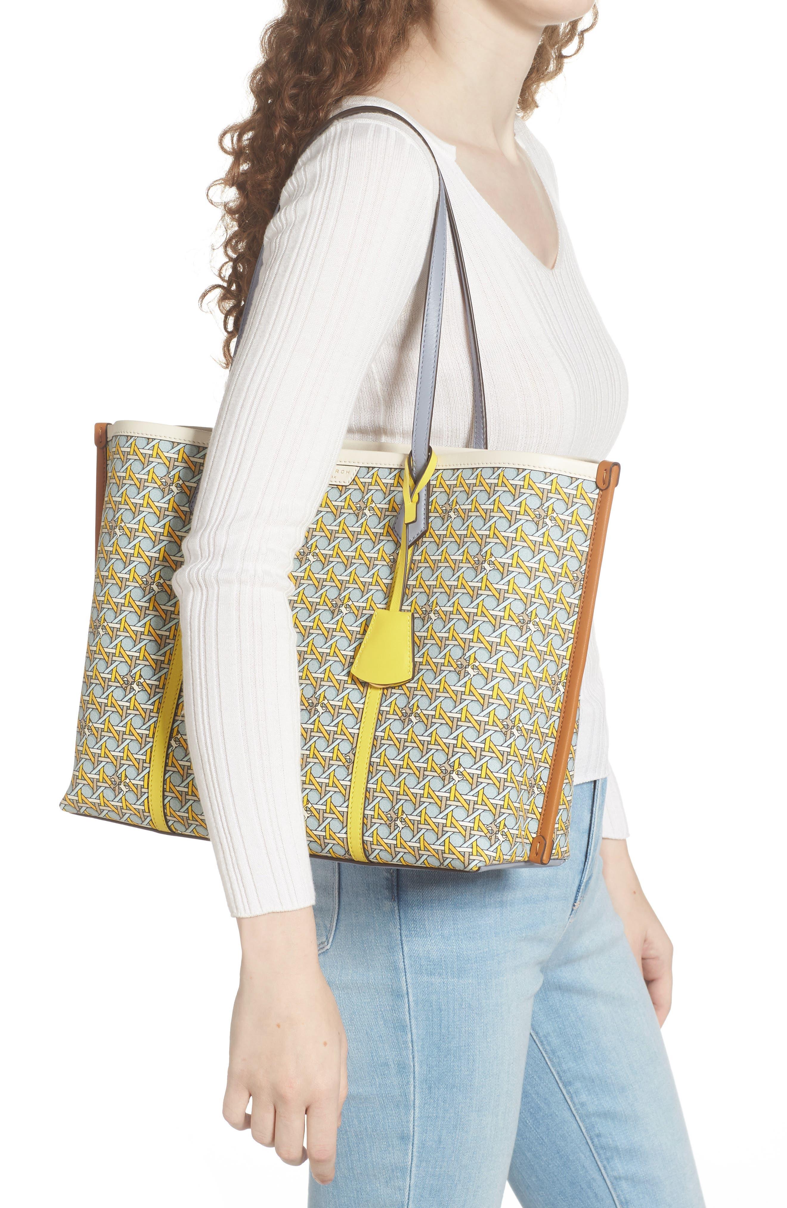 Perry Printed Canvas Small Triple-Compartment Tote: Women's Designer Tote  Bags