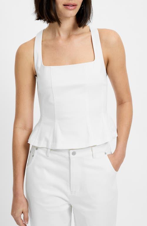 French Connection Inez Stretch Cotton Twill Peplum Top in White | Lyst
